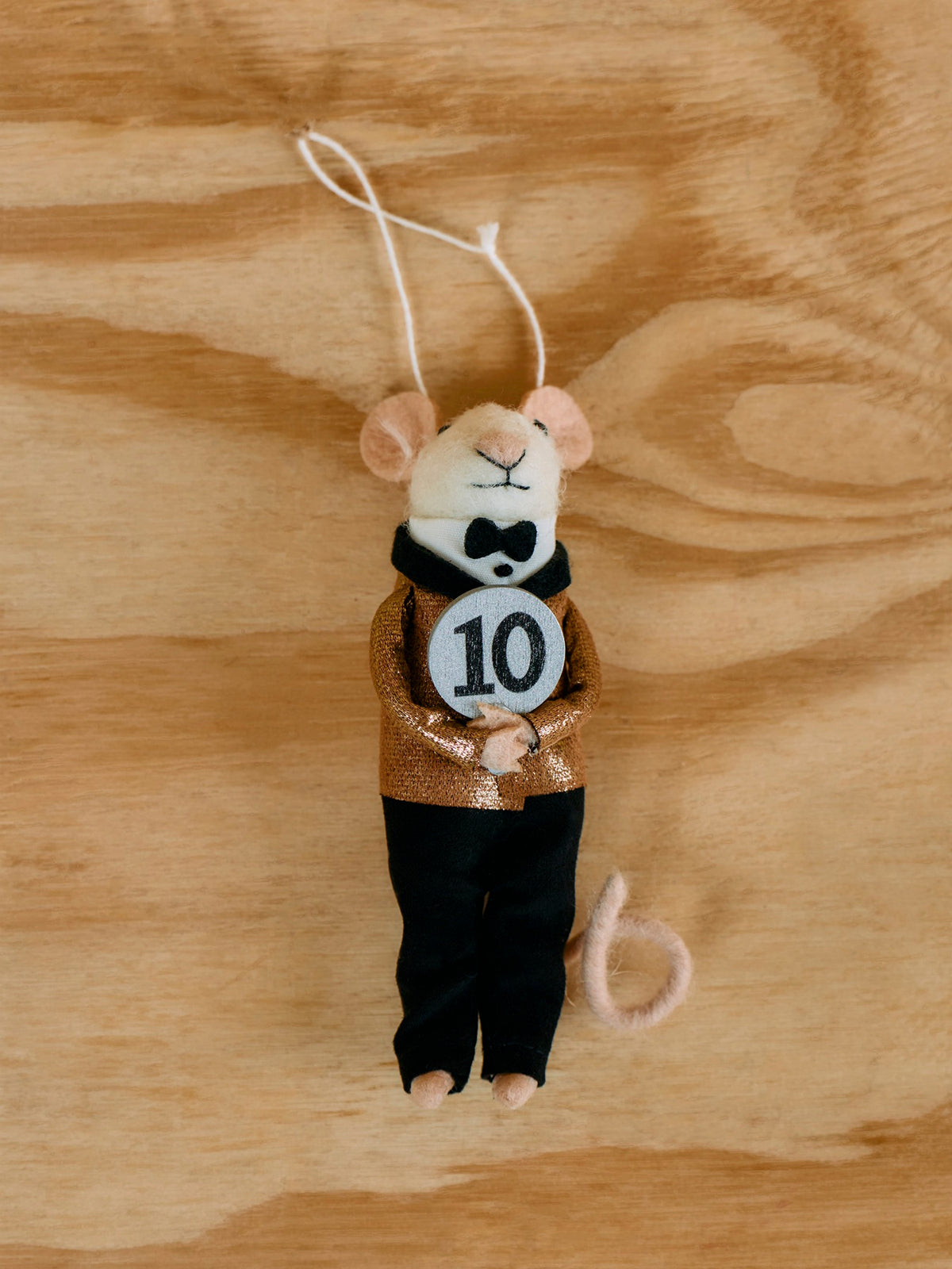 Dancing Judge Mouse Felt Christmas Decoration