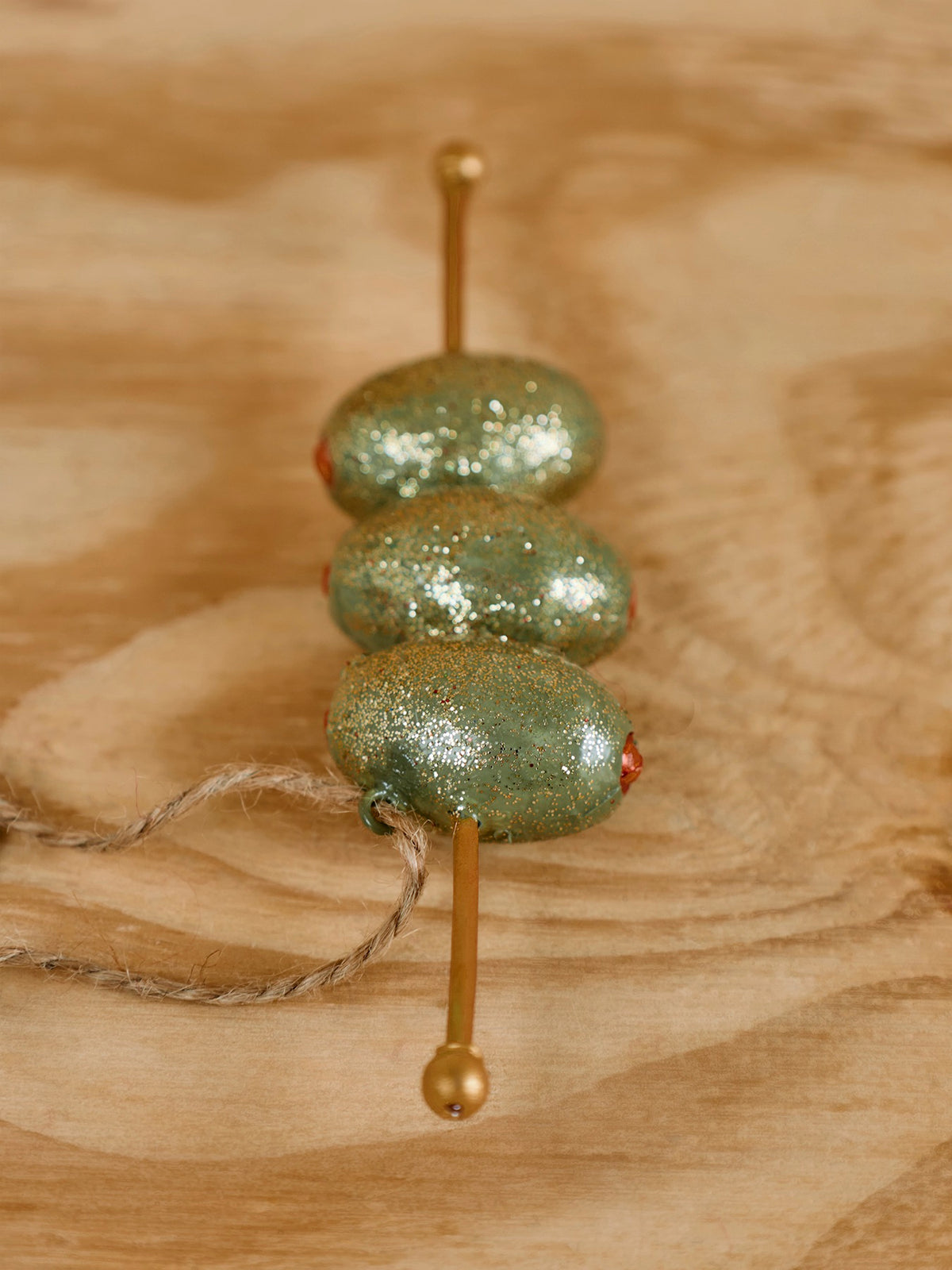 Olives On A Stick Shaped Christmas Bauble