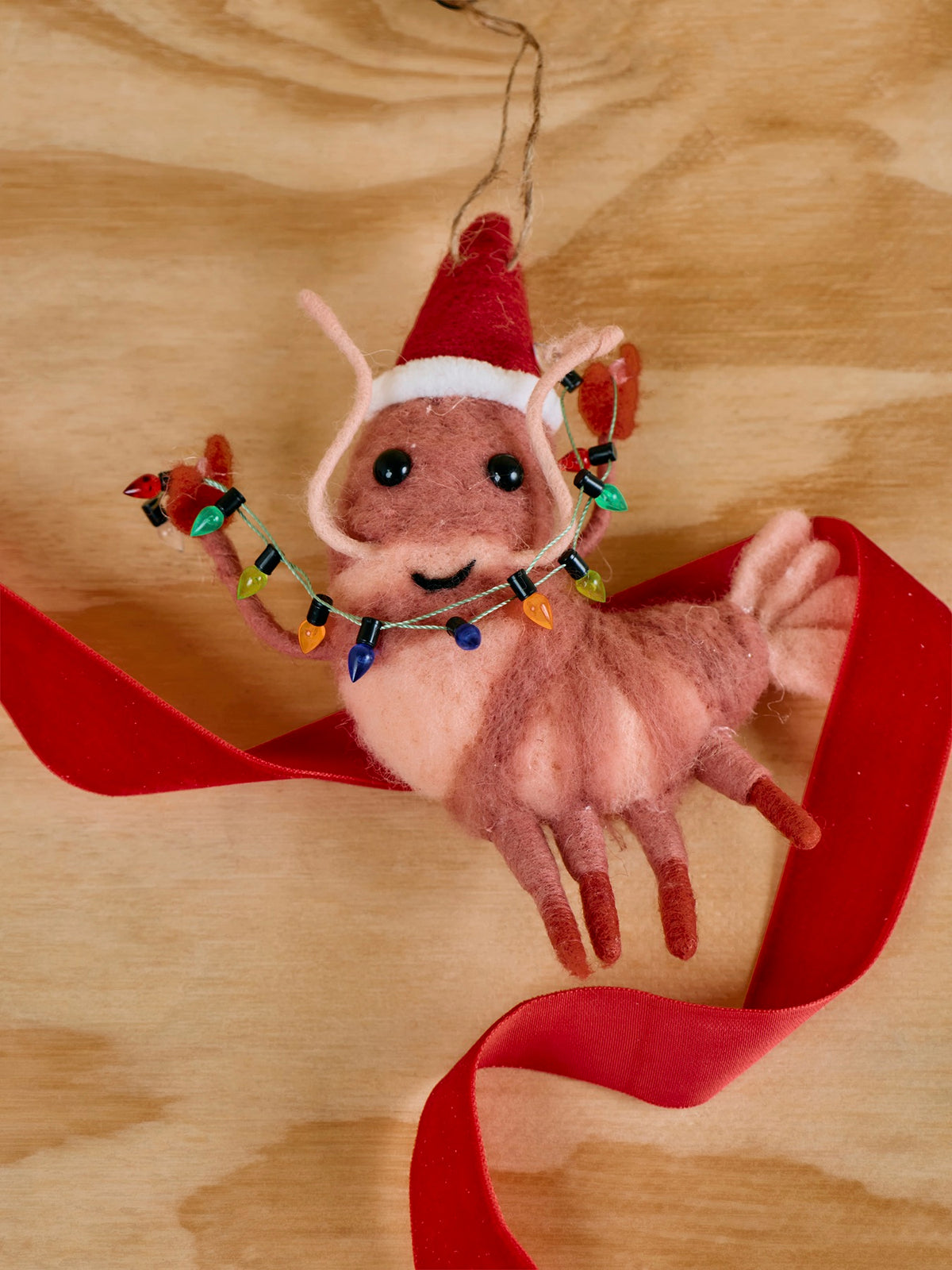 Christmas Party Prawn Felt Hanging Decoration