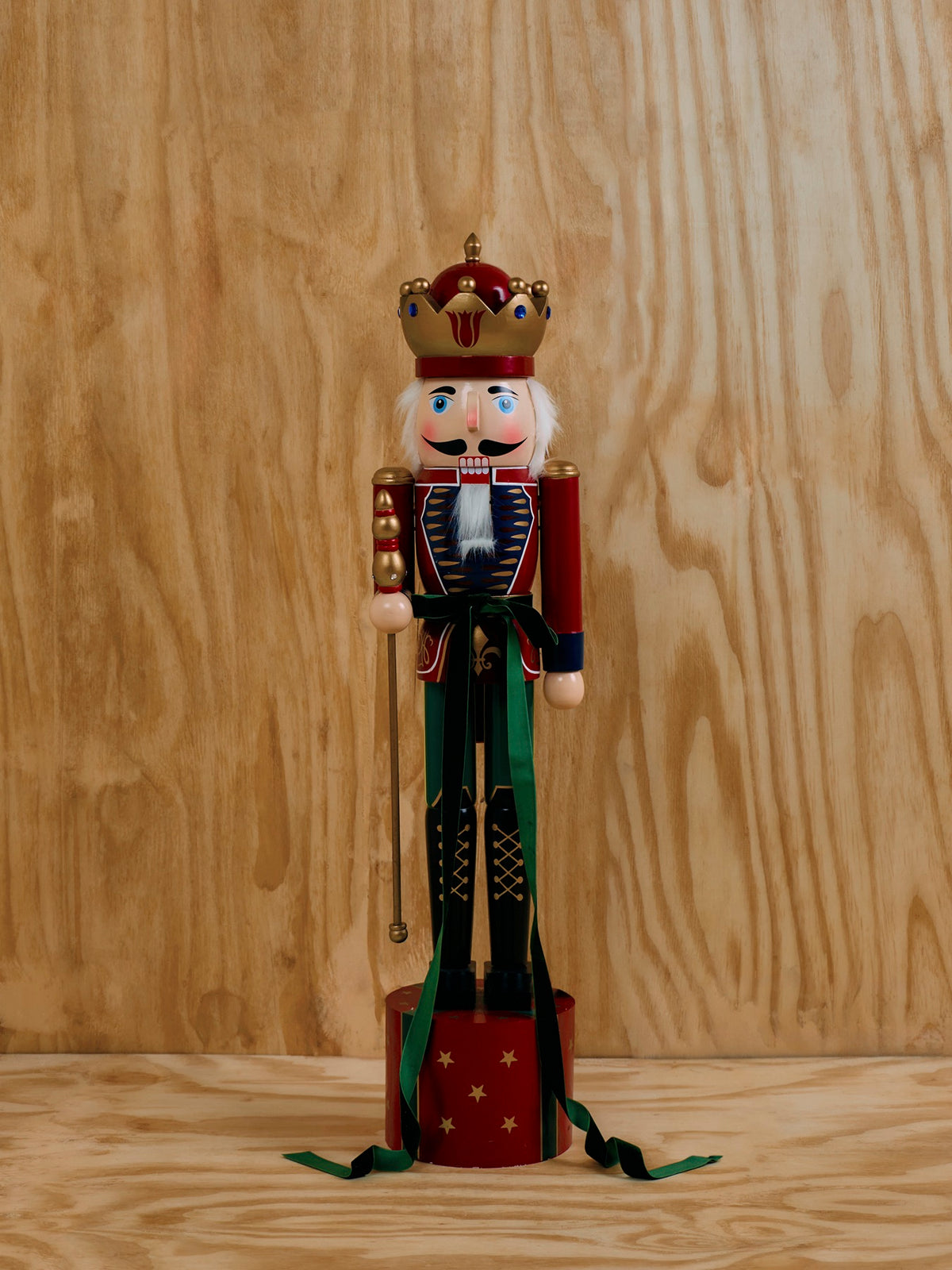 Extra Large Wooden Nutcracker On Gift Plinth
