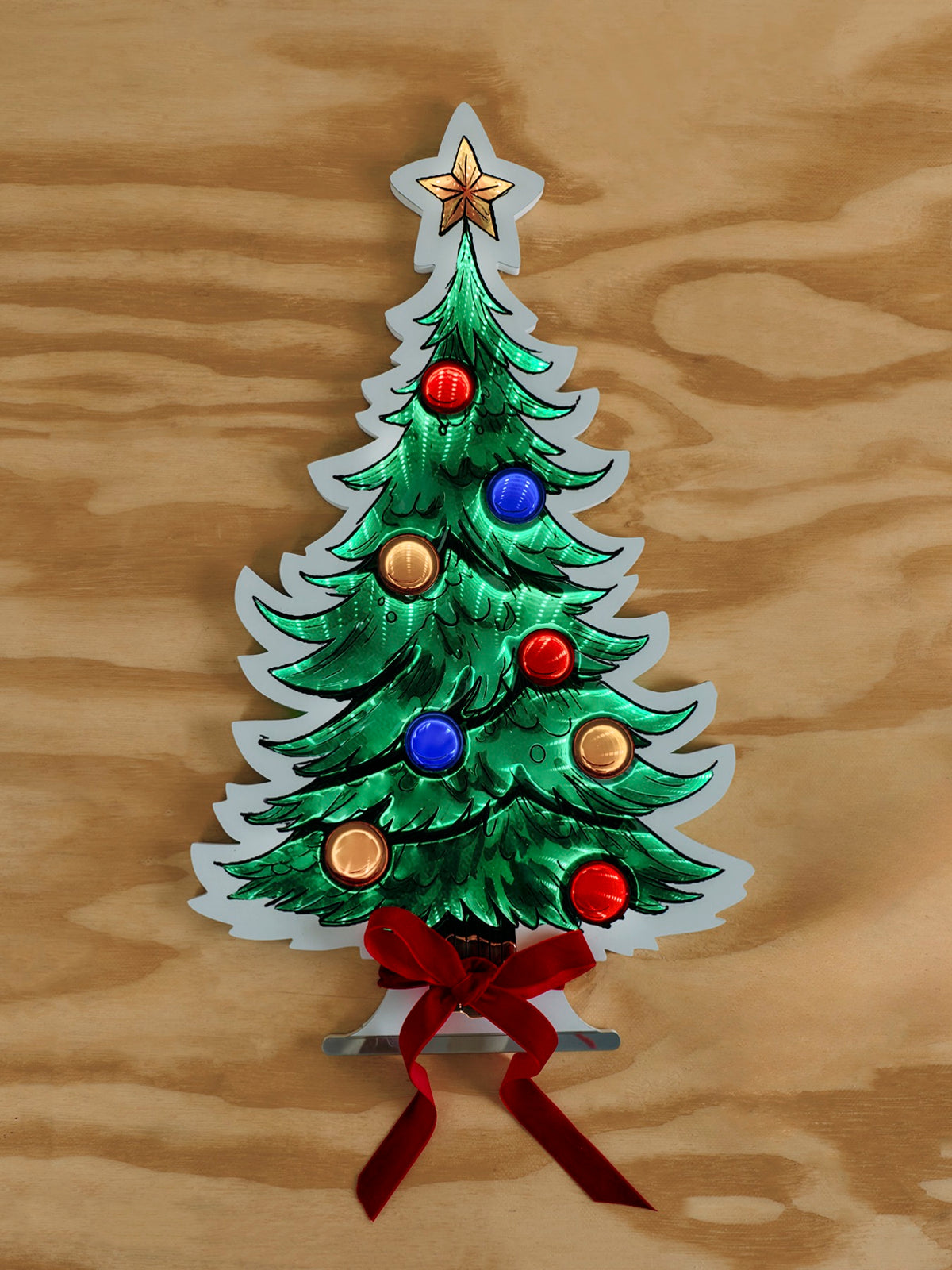 Infinity Christmas Tree With Baubles 66cm - Green