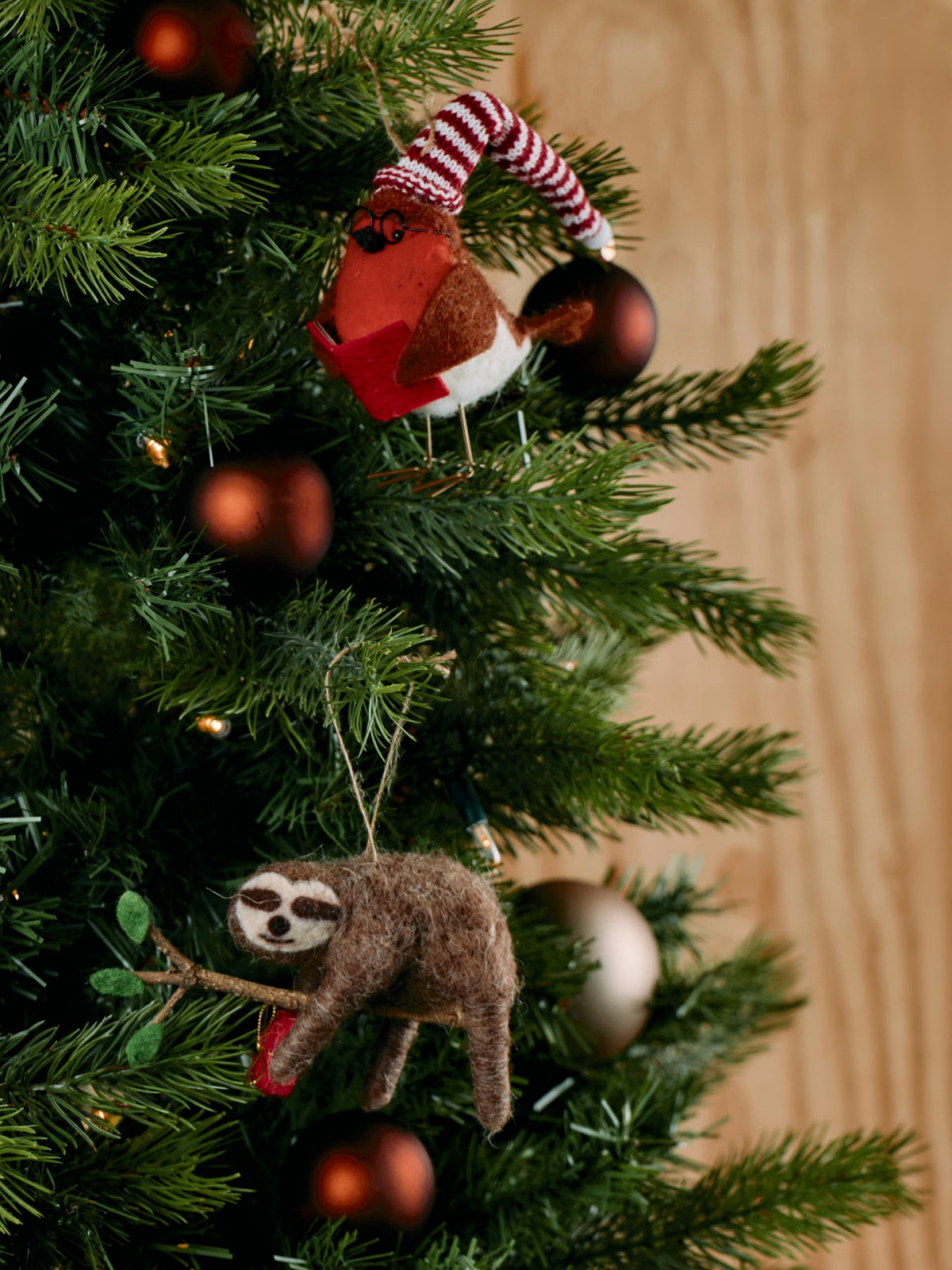 Felt Sloth Hanging Decoration 10cm - Multi
