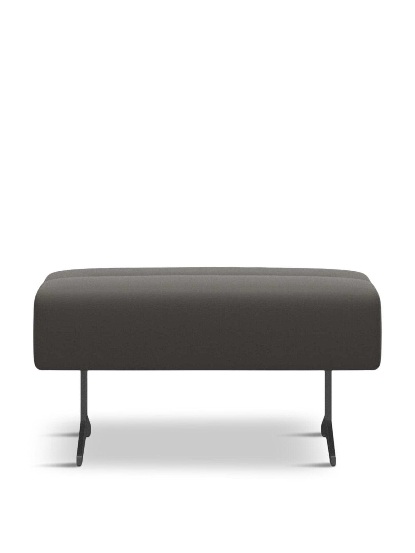 Grey Stella Grey Leather Large Ottoman
