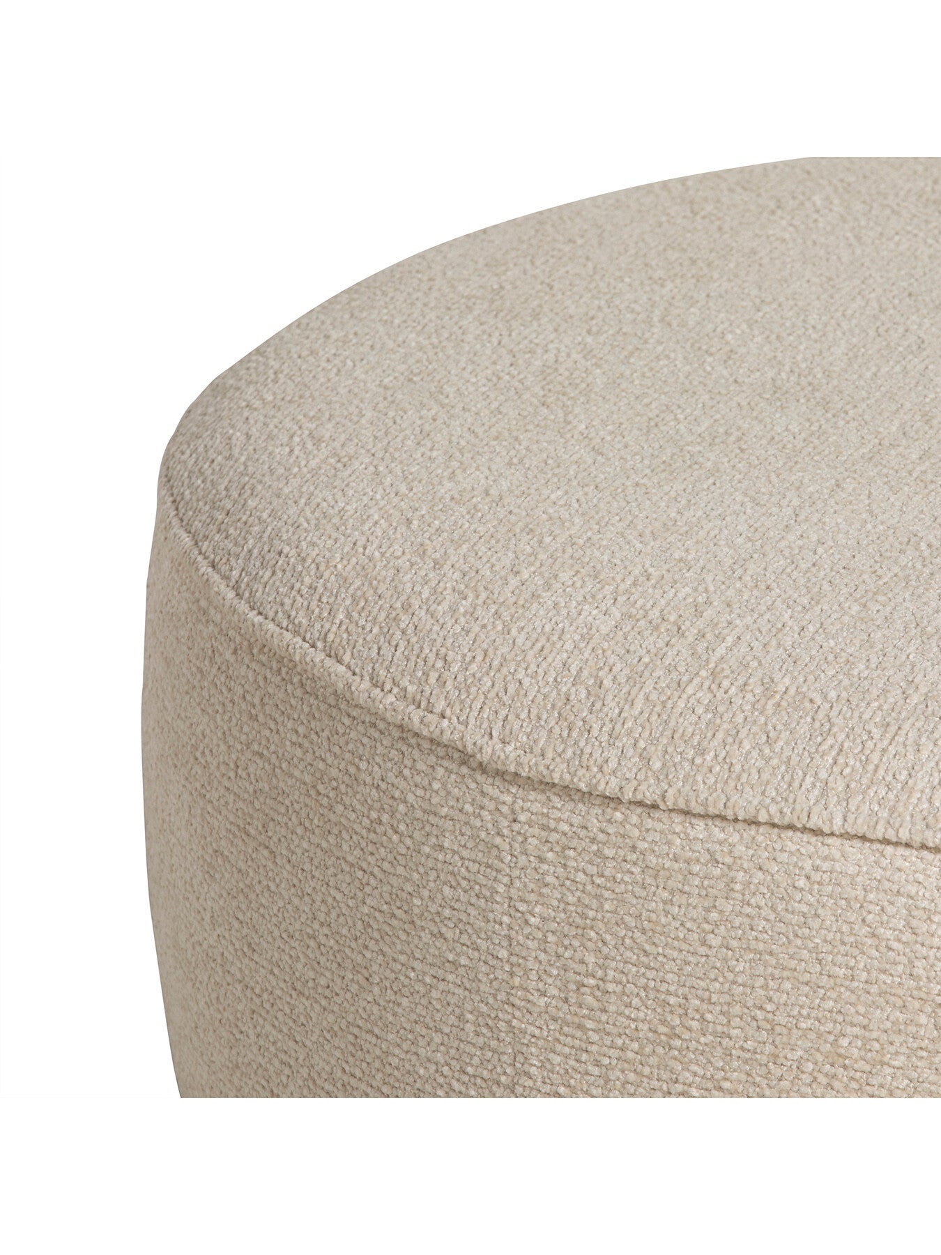 Neutral Round Fabric Footstool