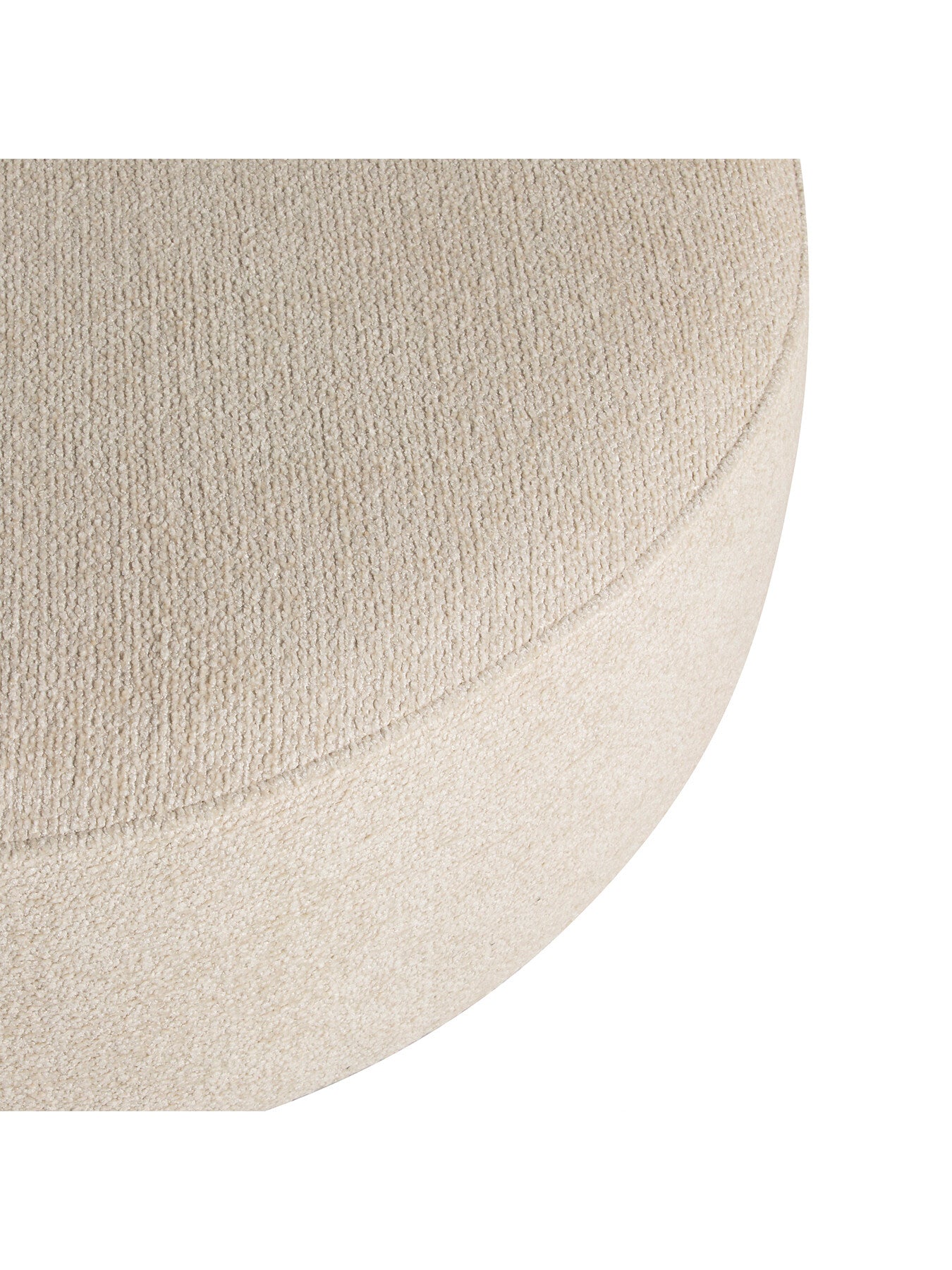 Neutral Round Fabric Footstool