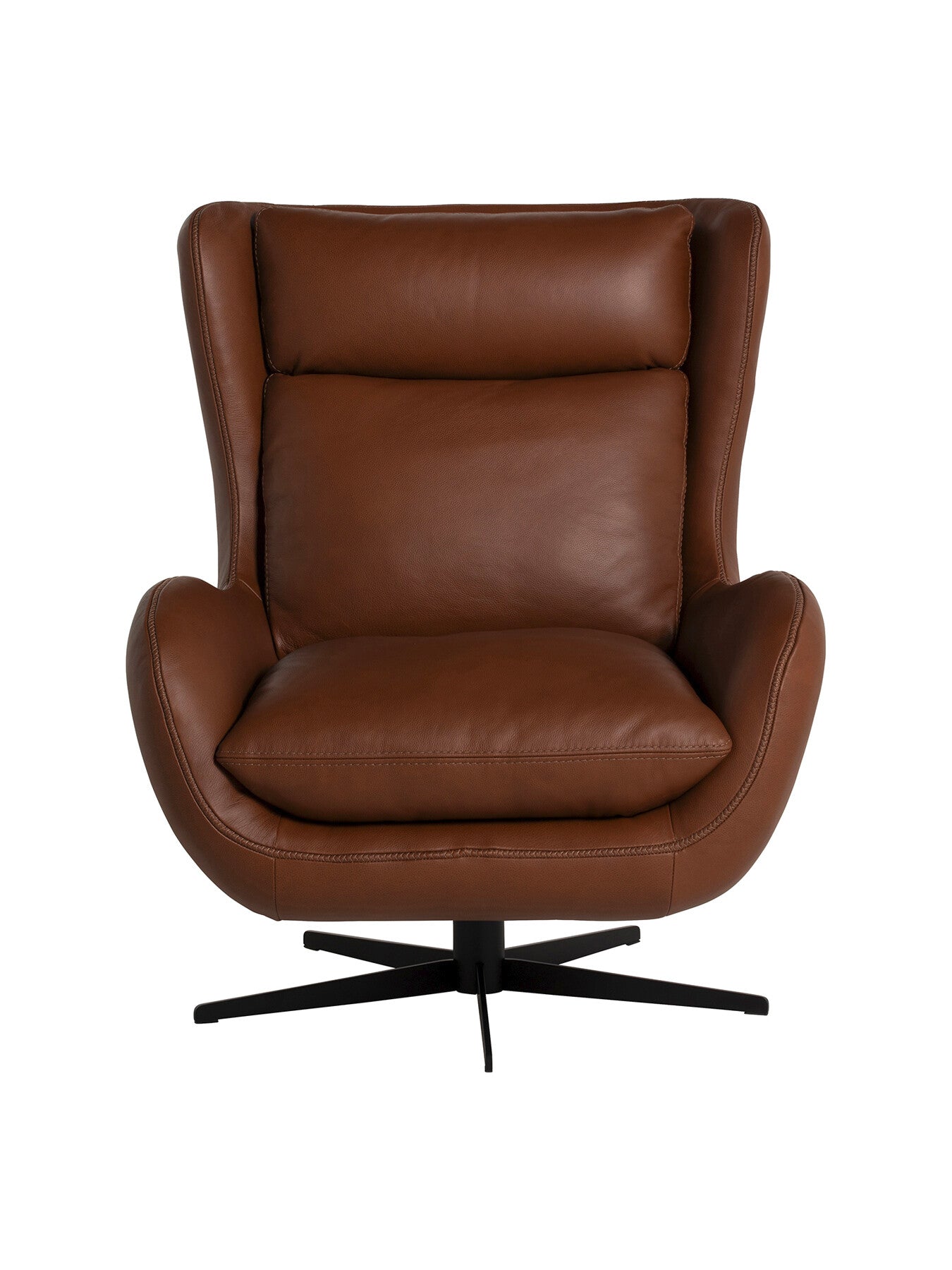 Uma Brown Leather Swivel Armchair
