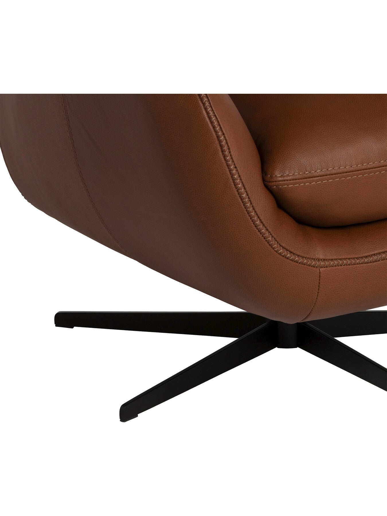 Uma Brown Leather Swivel Armchair