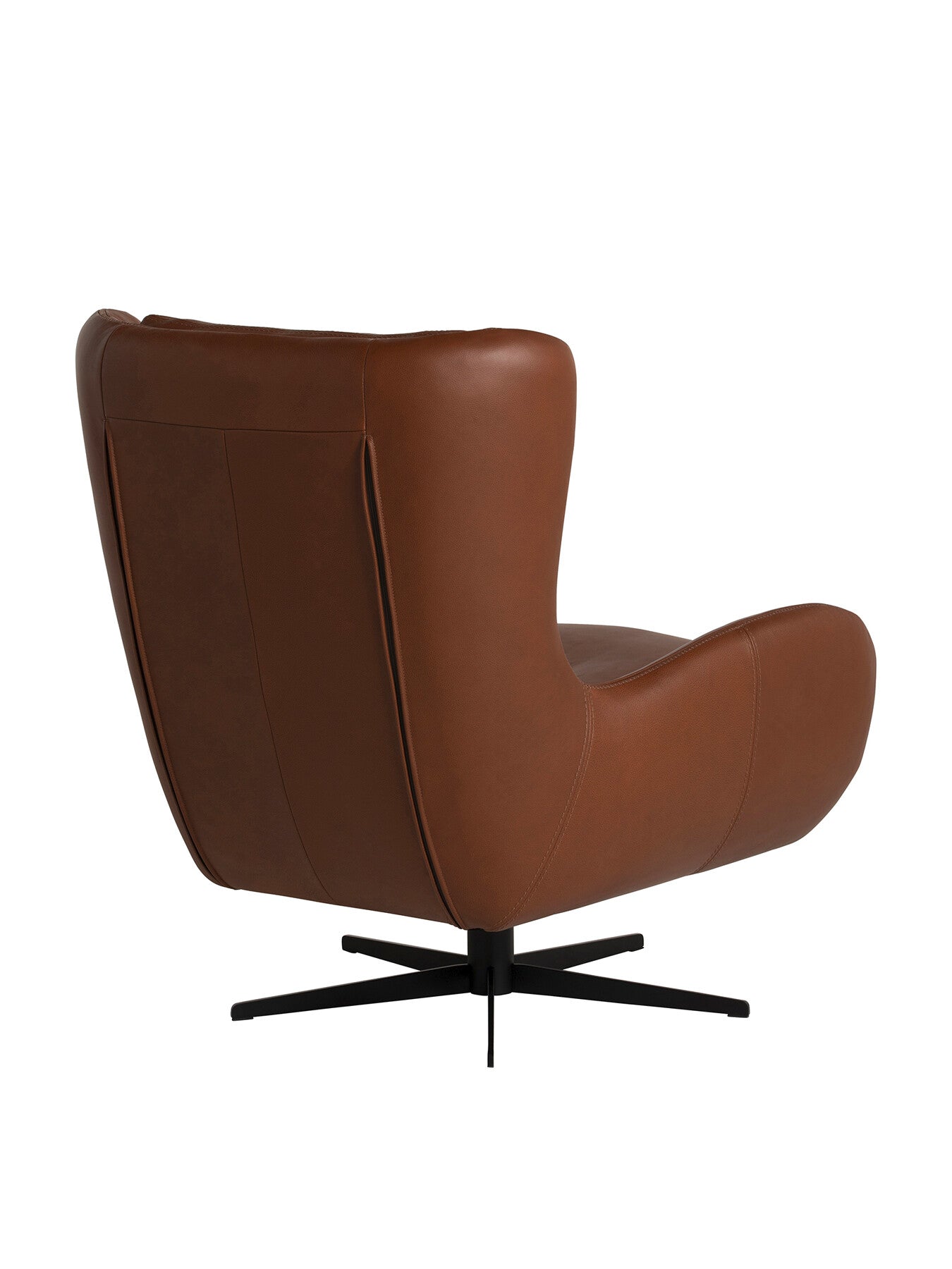 Uma Brown Leather Swivel Armchair