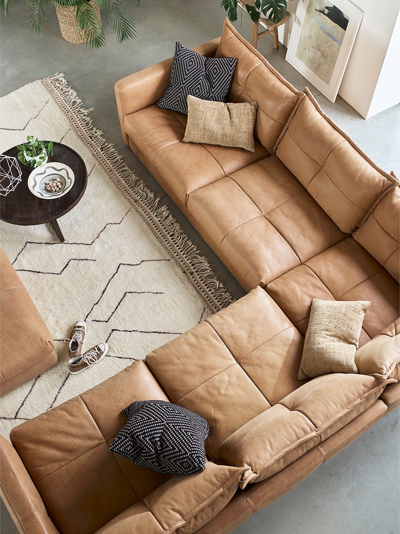 Tod Modular 3 Corner Sofa Open End Stool in Soul Camel