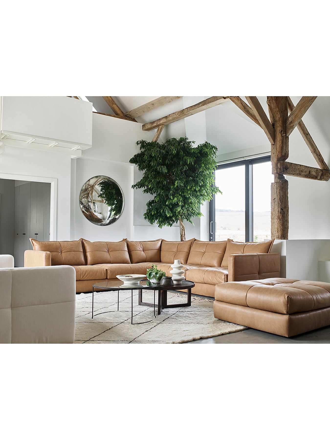 Tod Modular 3 Corner Sofa Open End Stool in Soul Camel