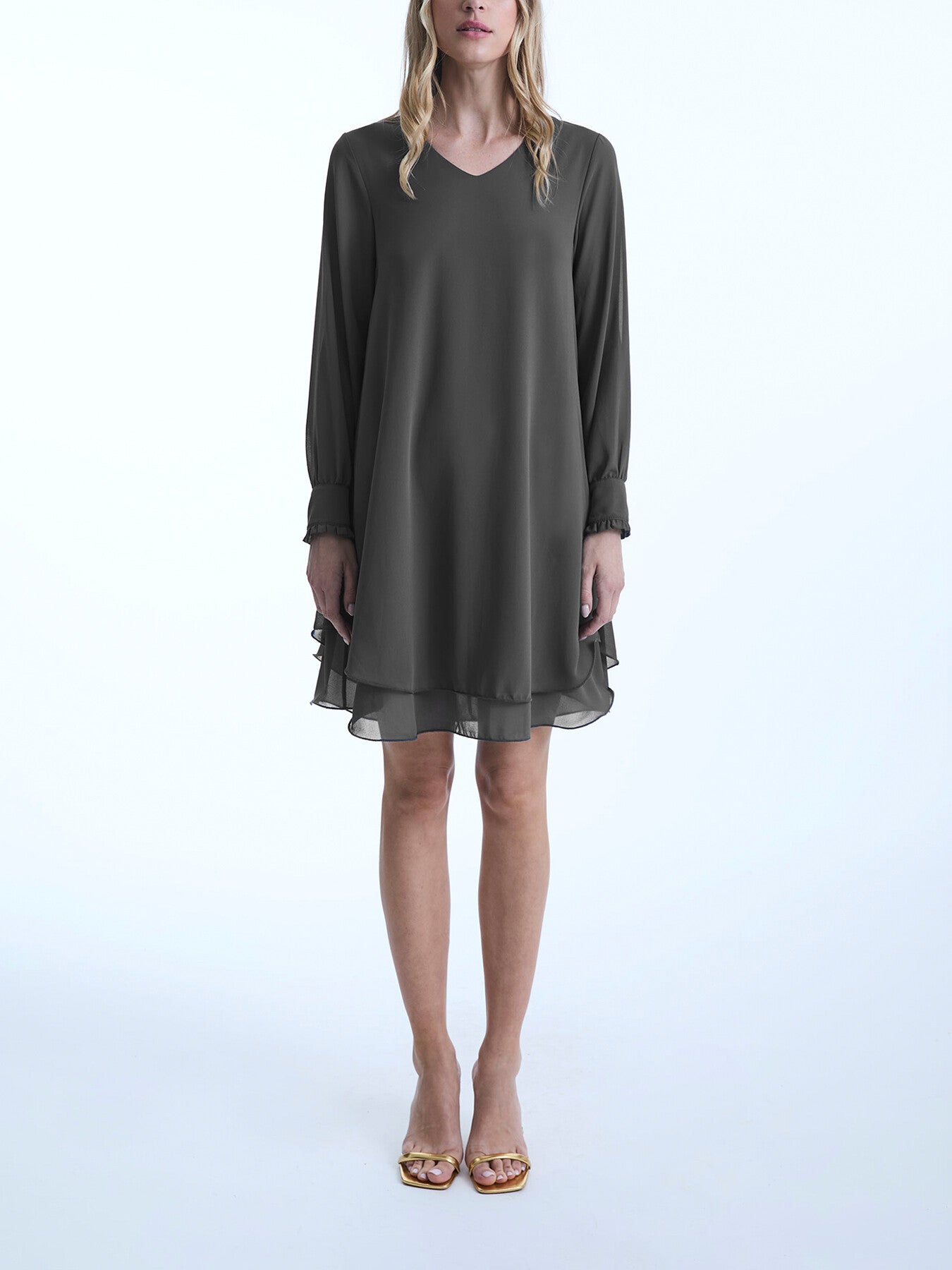 Grey Wave Hem Dress