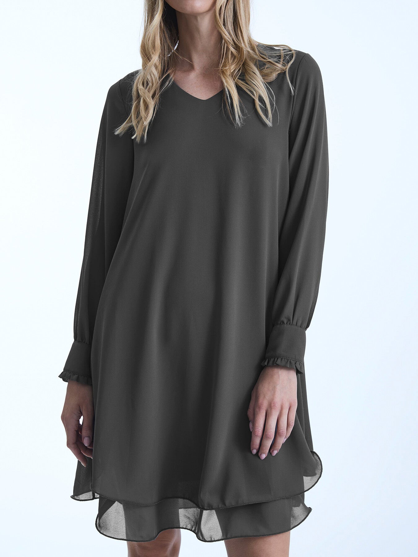 Grey Wave Hem Dress