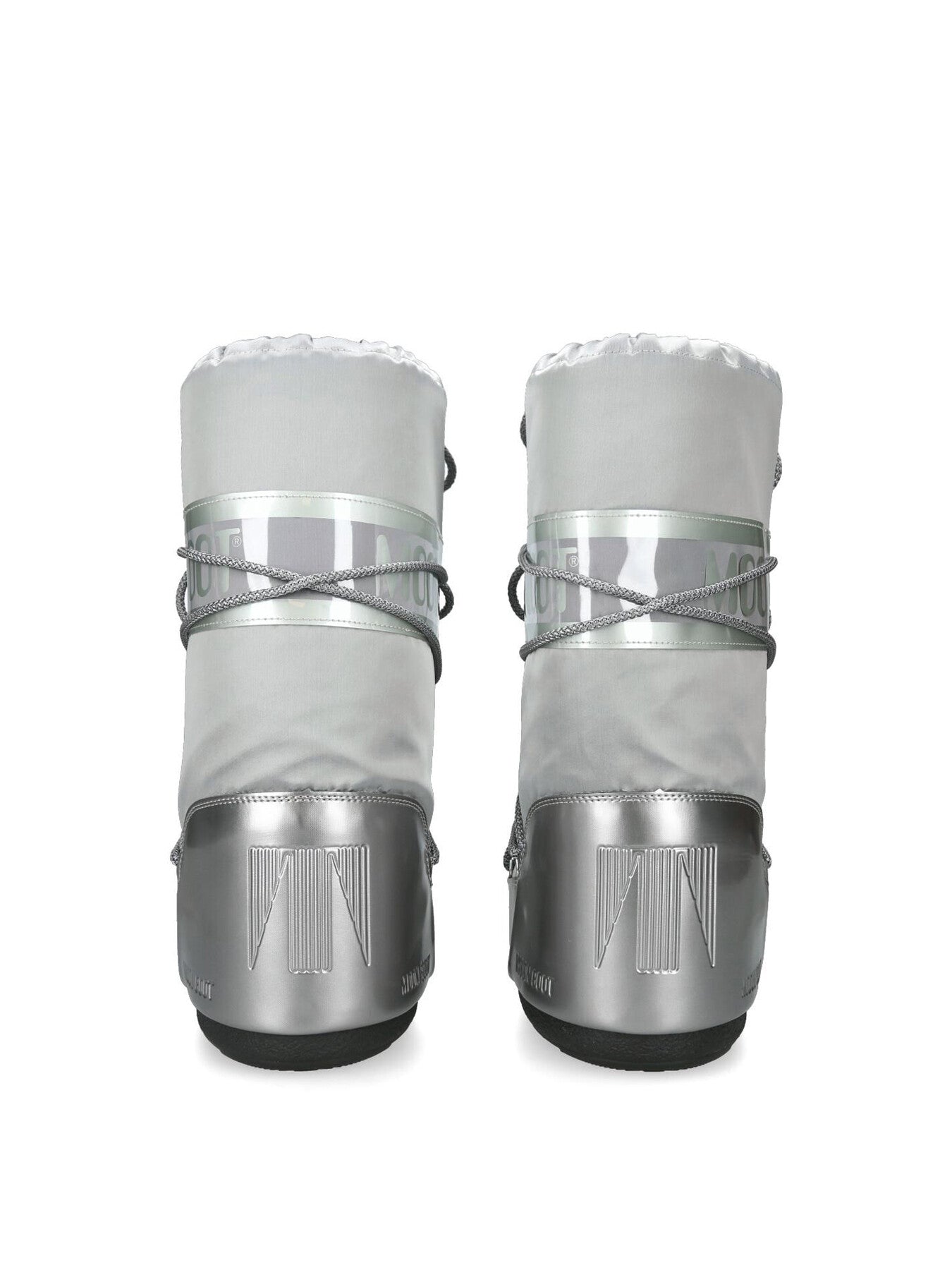 Icon Glance Satin Knee High Boots Silver