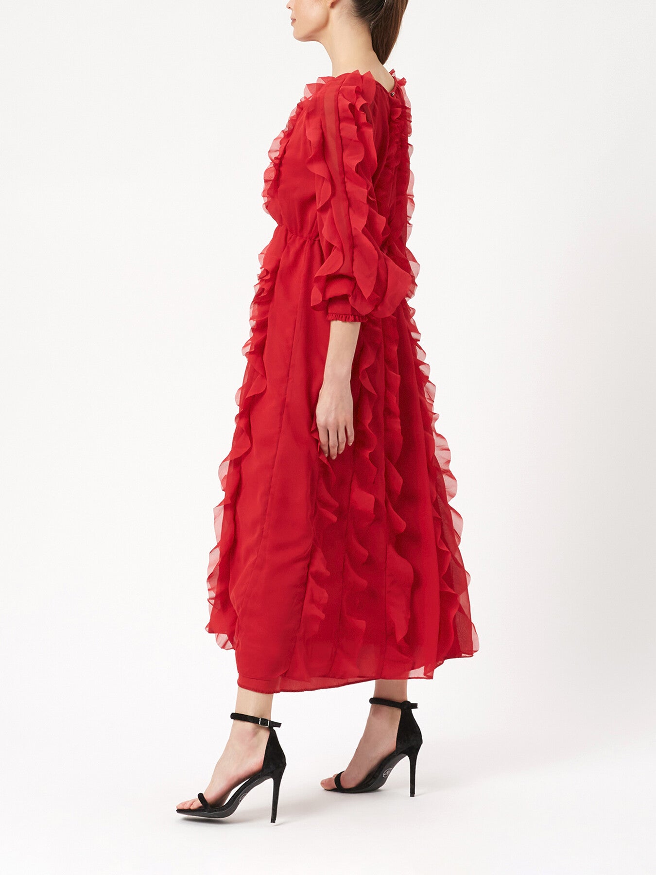 Ruffle Chiffon Maxi Dress
