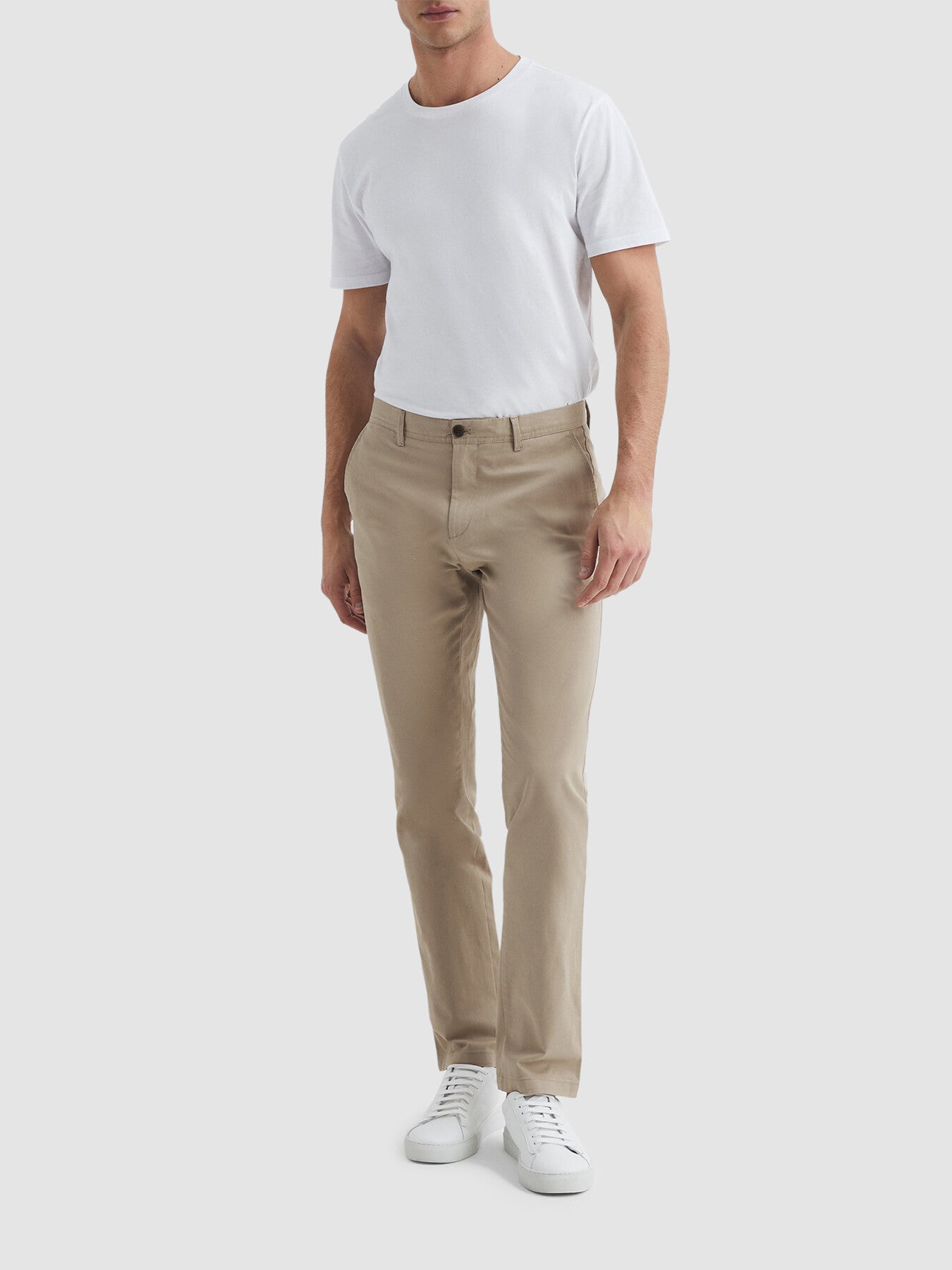 Pitch Slim Fit Washed Cotton Blend Chinos