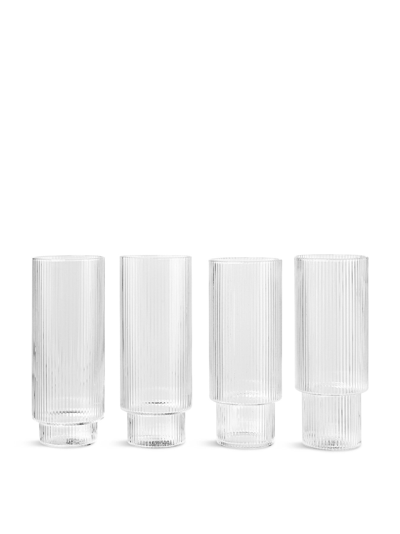 Ripple Long Drink Glasses - Set of 4