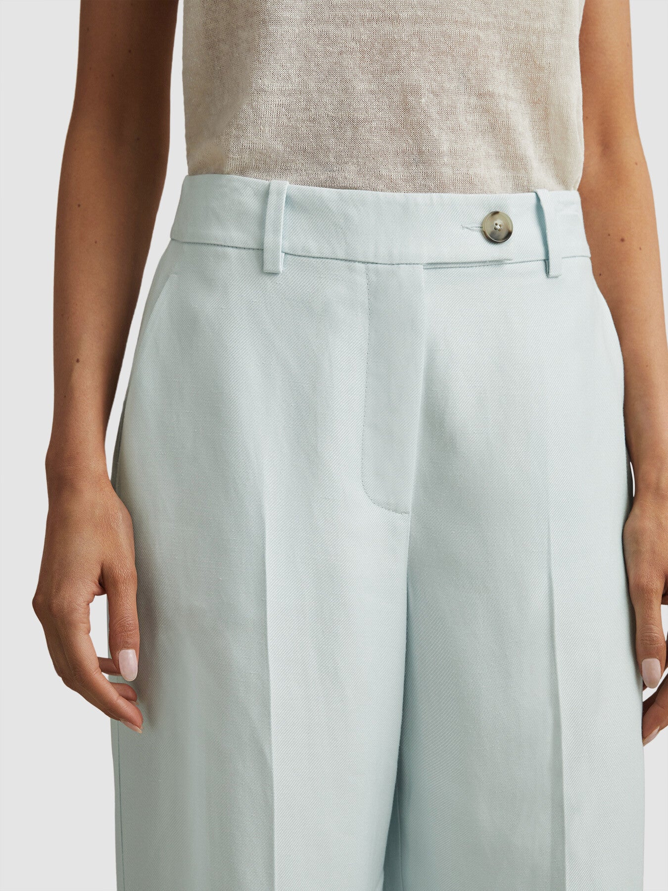 Lori Viscose-Linen Wide Leg Suit Trousers