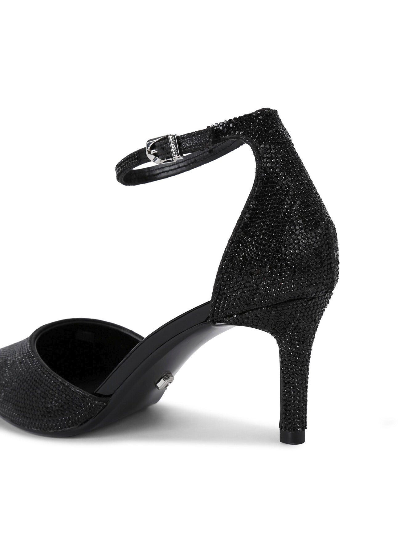 Shine Fabric Court Shoes Black