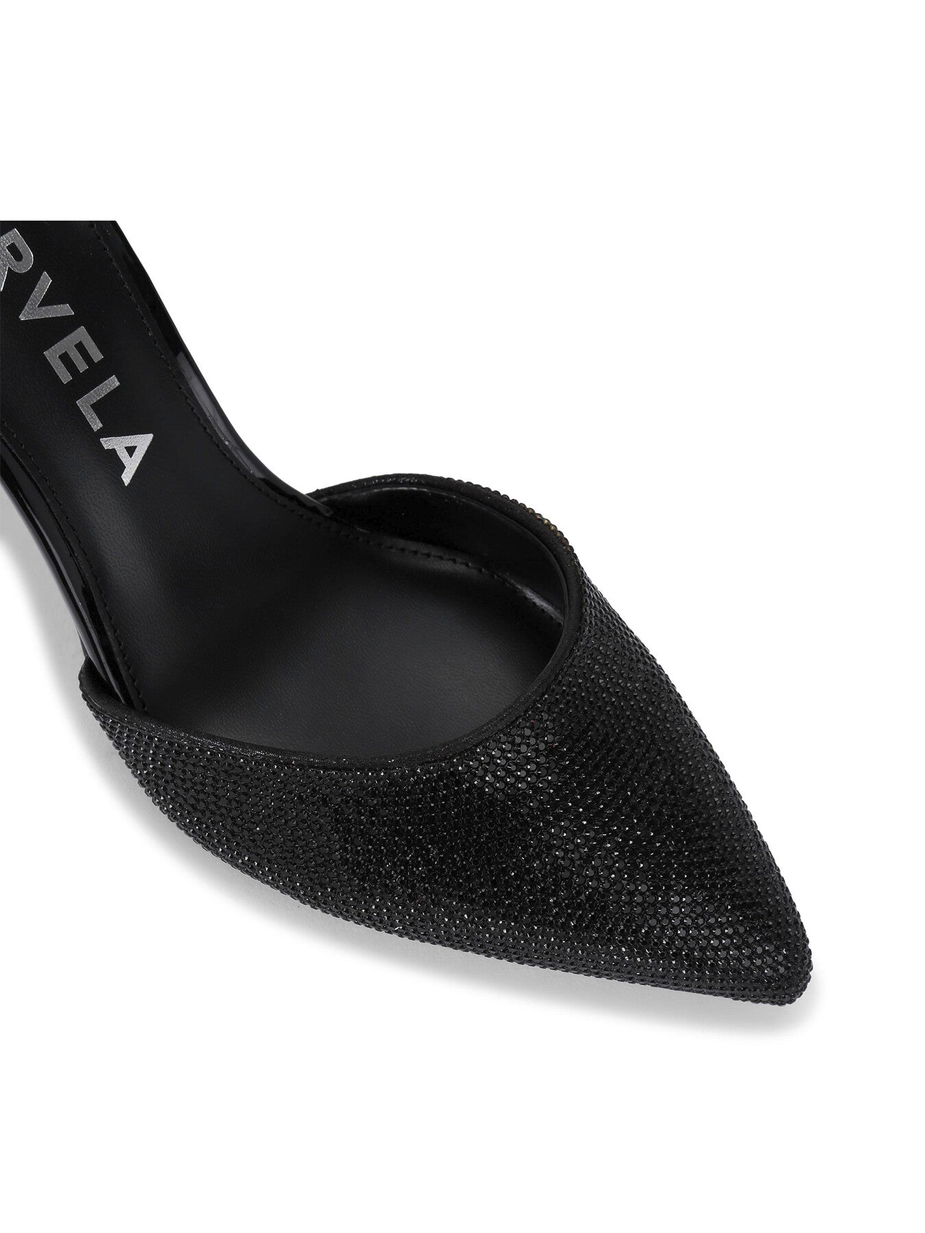 Shine Fabric Court Shoes Black