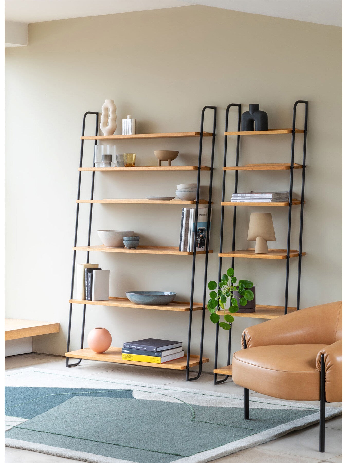 Brunel Lean To Wide Shelves Oak