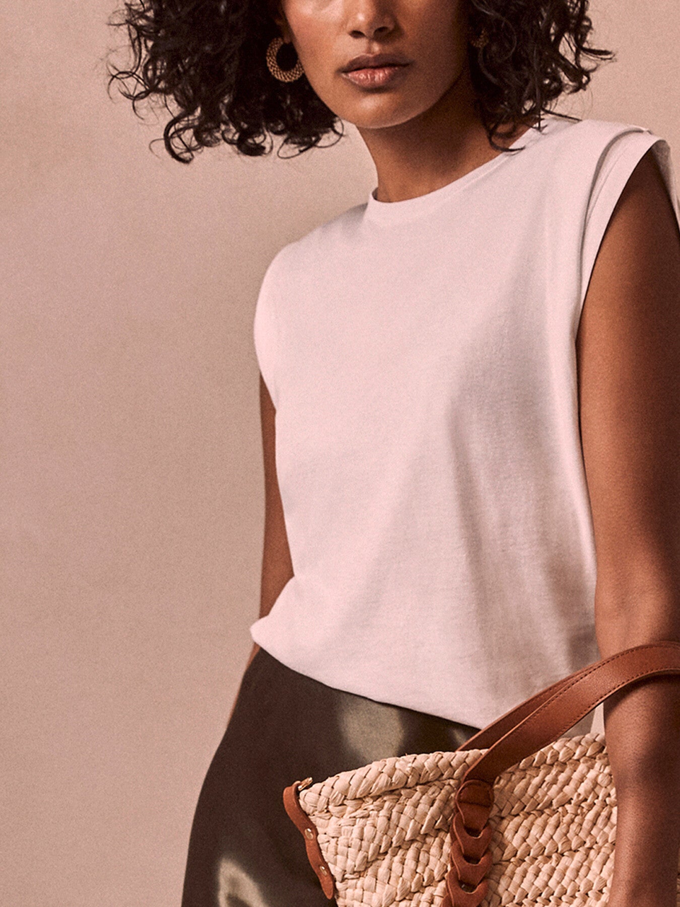 Cotton Extended Shoulder T-Shirt