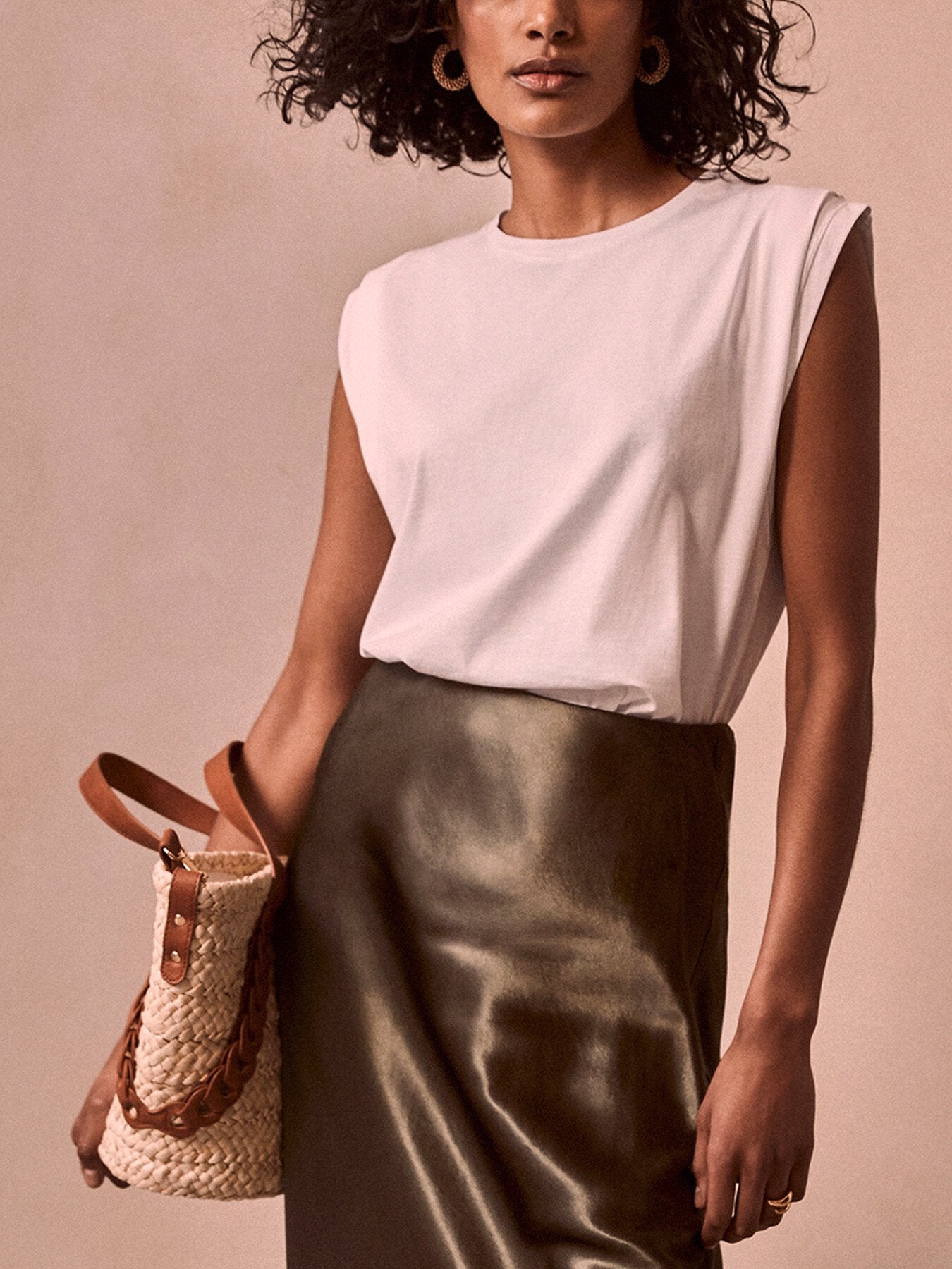 Cotton Extended Shoulder T-Shirt