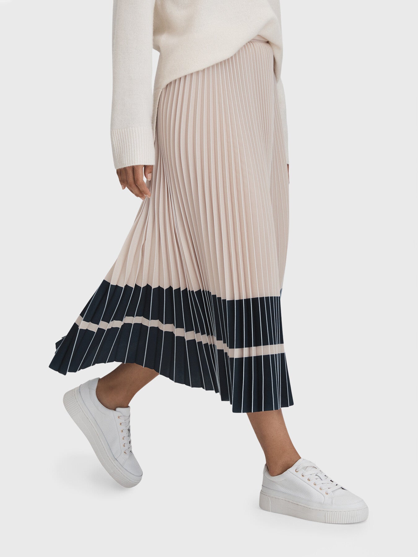 Marie High Rise Pleated Midi Skirt