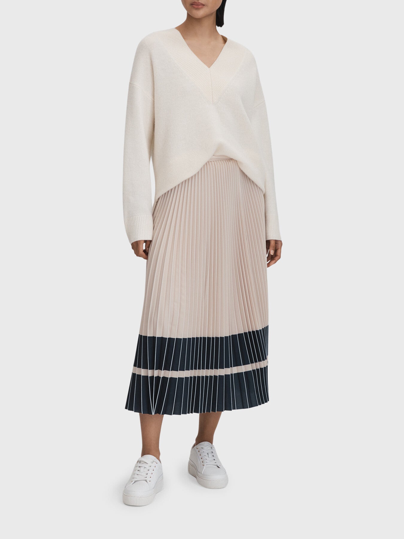 Marie High Rise Pleated Midi Skirt