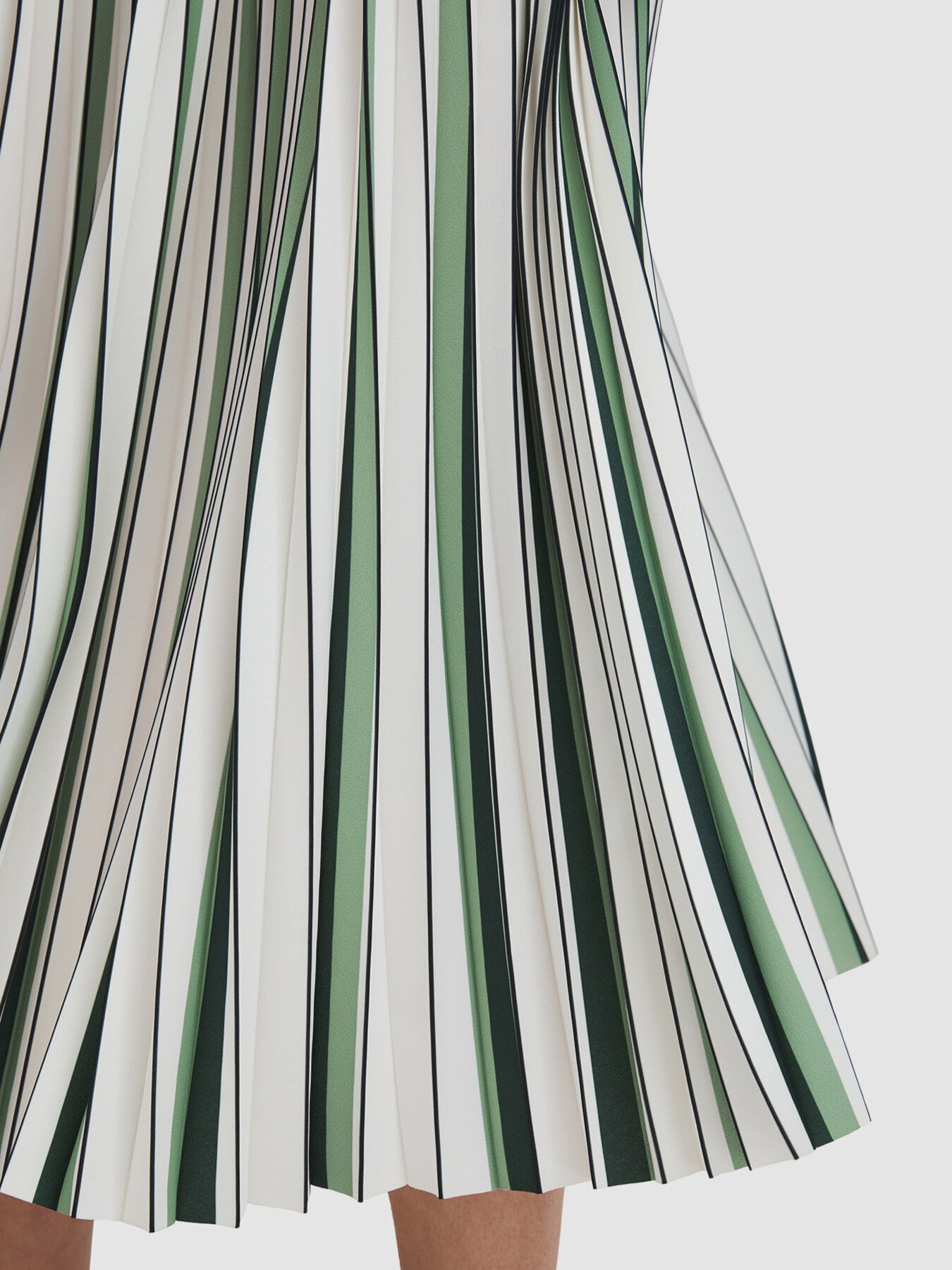 Saige Pleated Striped Midi Skirt