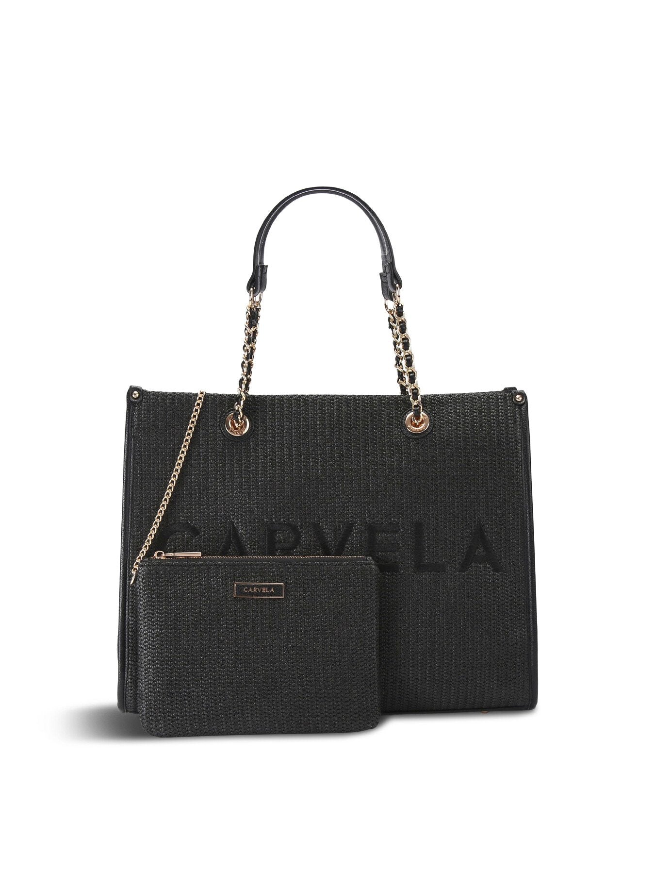 Raffia Chain Tote Bag