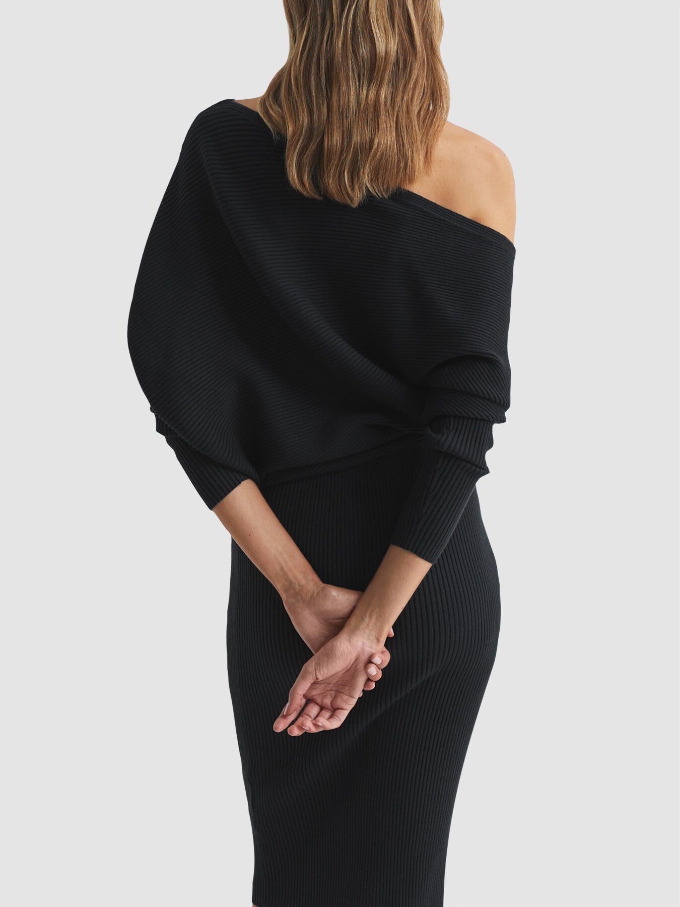 Lara Off-Shoulder Ribbed Dress