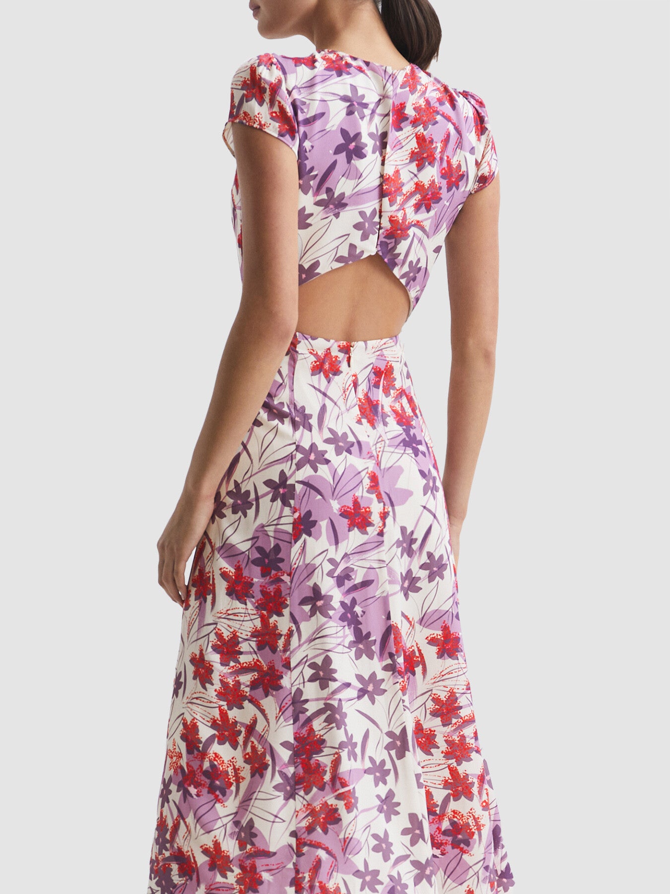 Livia Printed Cut Out Back Midi Dress – Fenwick