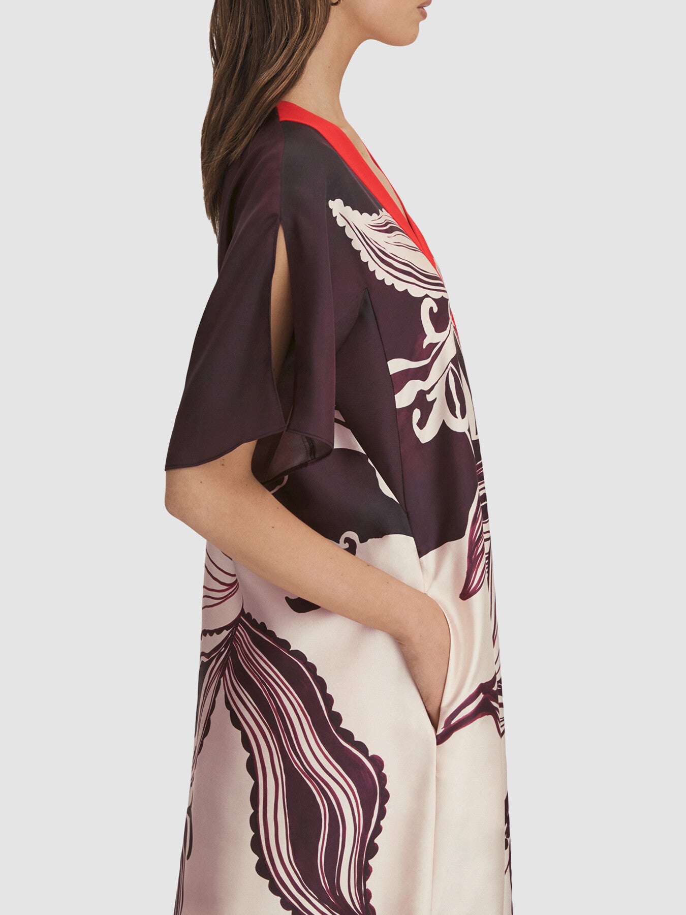 Hanna Printed Front Split Midi Dress