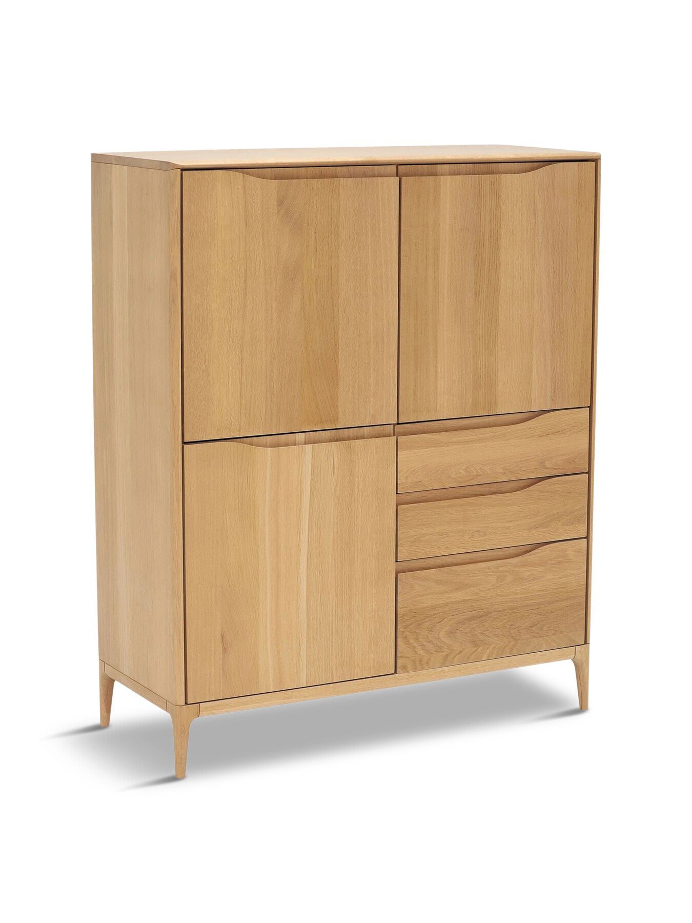 Neutral Romana Oak Wood 3 Door 3 Drawer Large Highboard