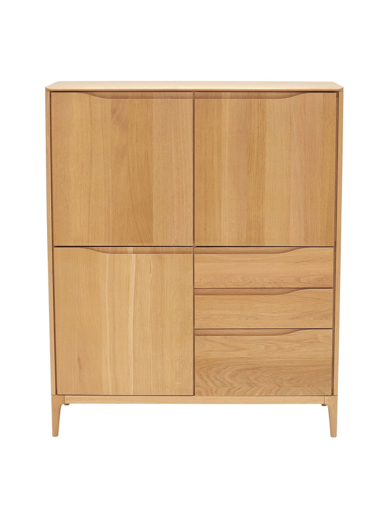 Neutral Romana Oak Wood 3 Door 3 Drawer Large Highboard