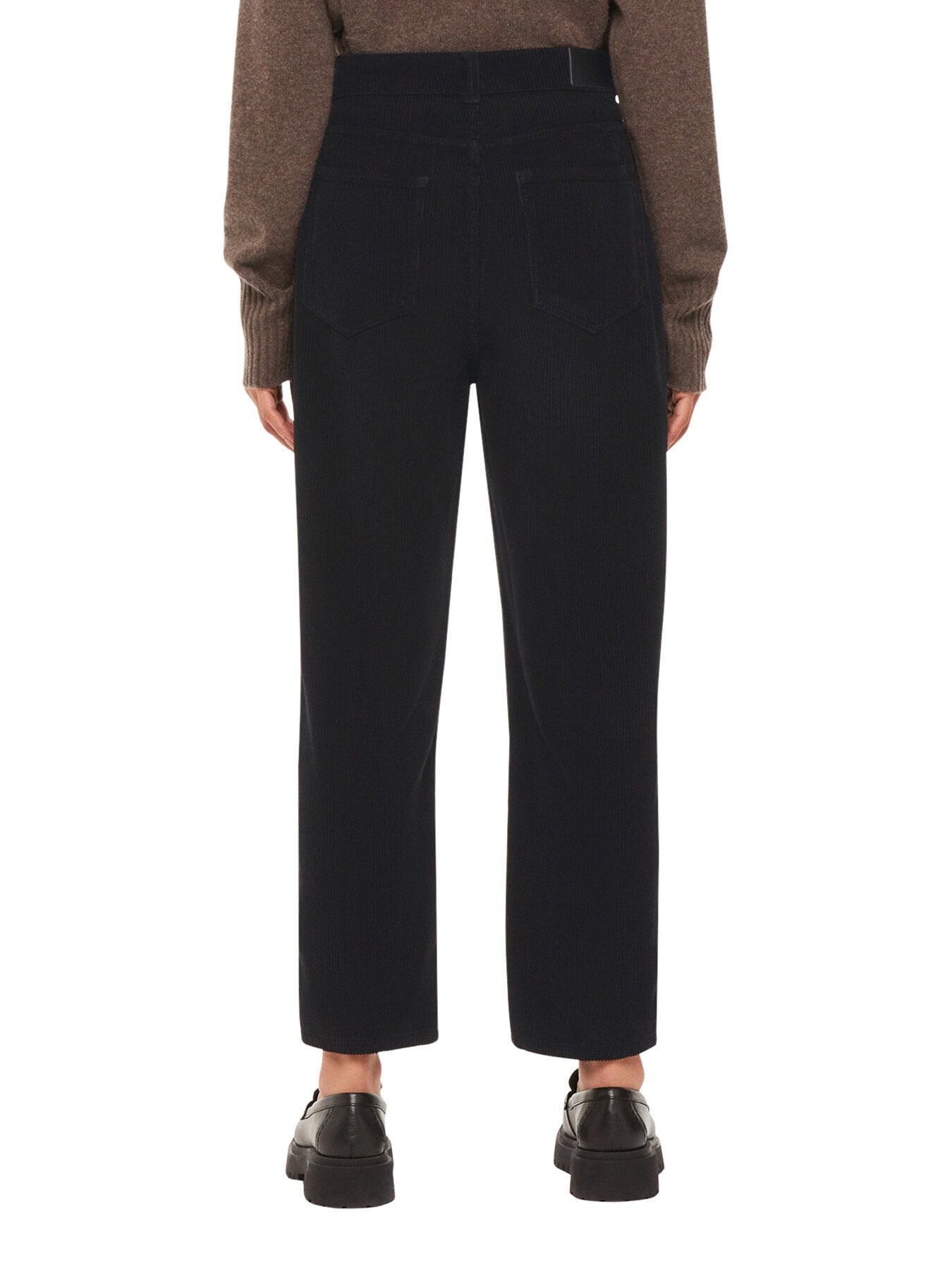 High Waist Cord Barrel Jean