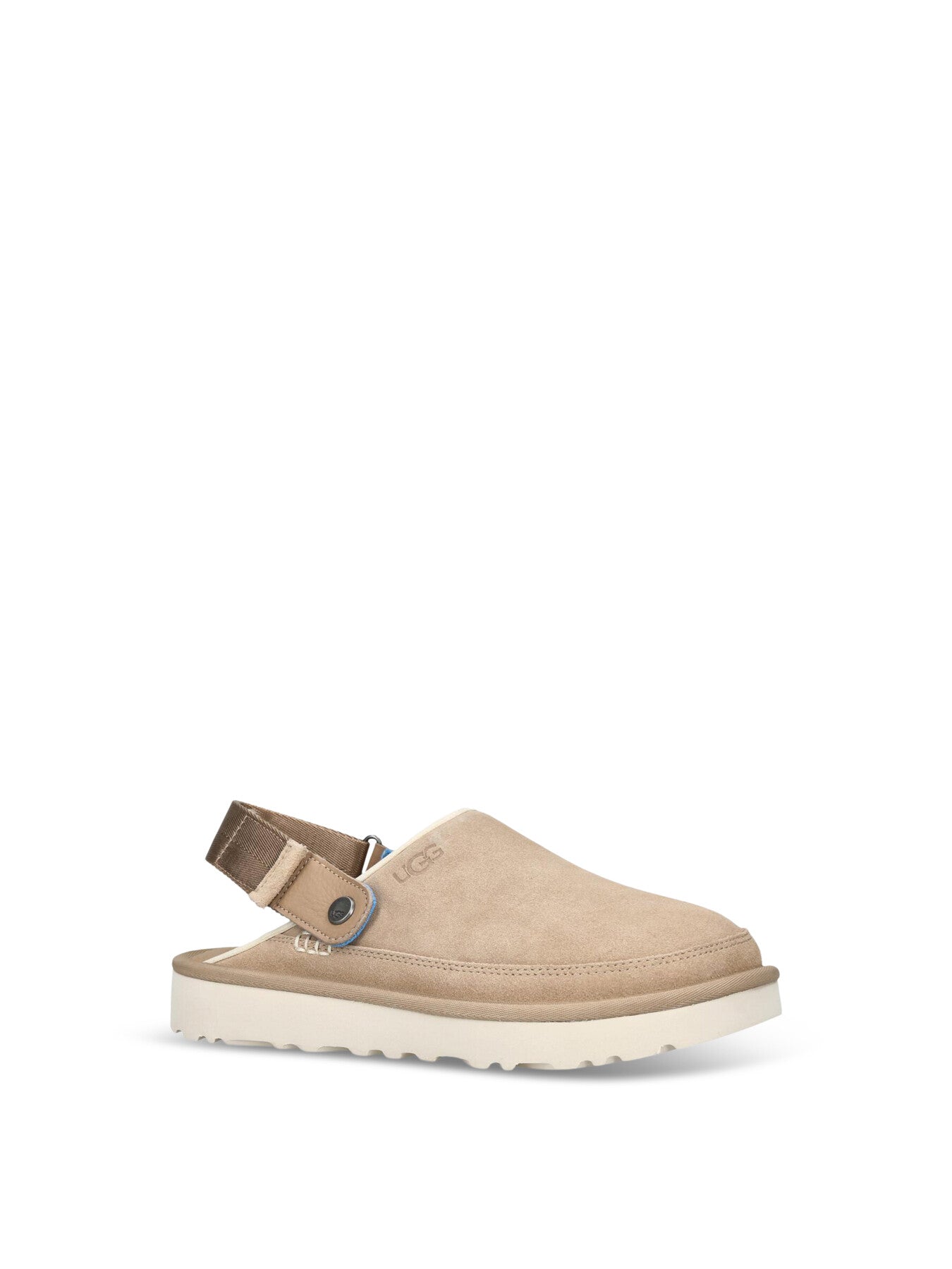 Mens Goldencoast Suede Clog Sandals Beige