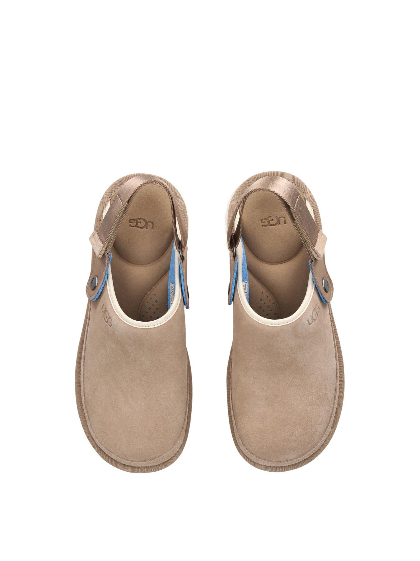 Mens Goldencoast Suede Clog Sandals Beige
