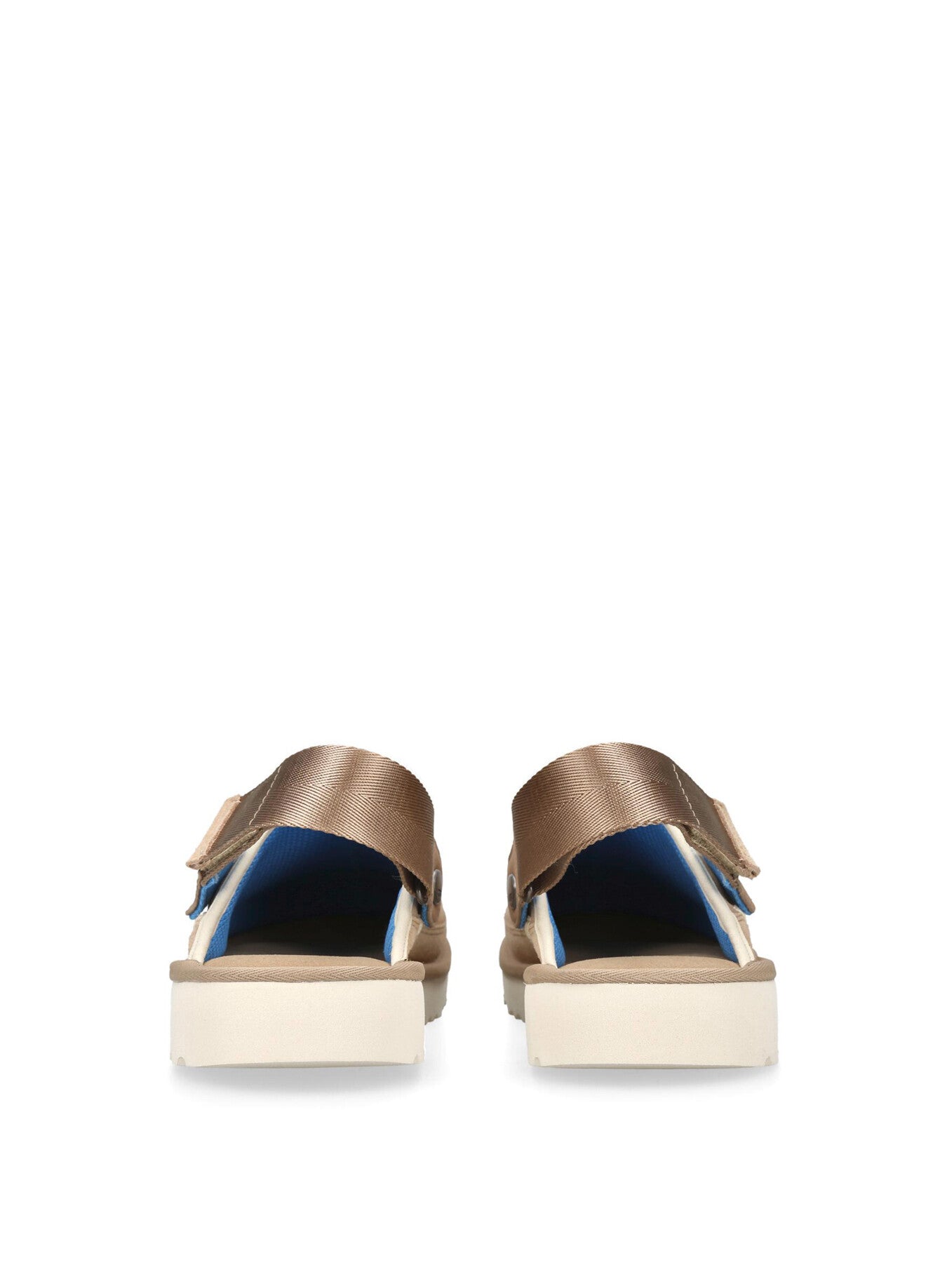 Mens Goldencoast Suede Clog Sandals Beige