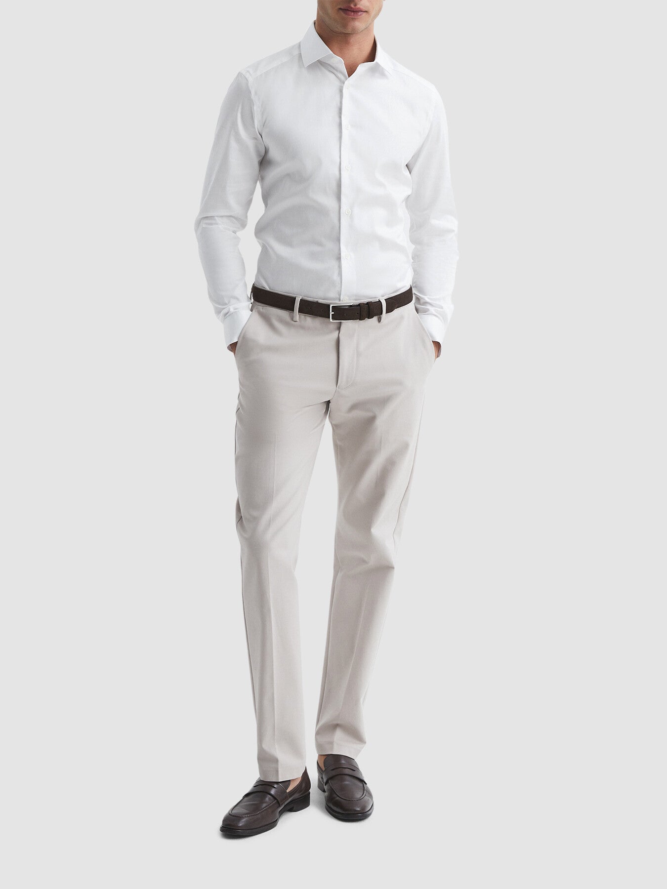 WhiteRemote Cotton Satin Slim Fit Shirt