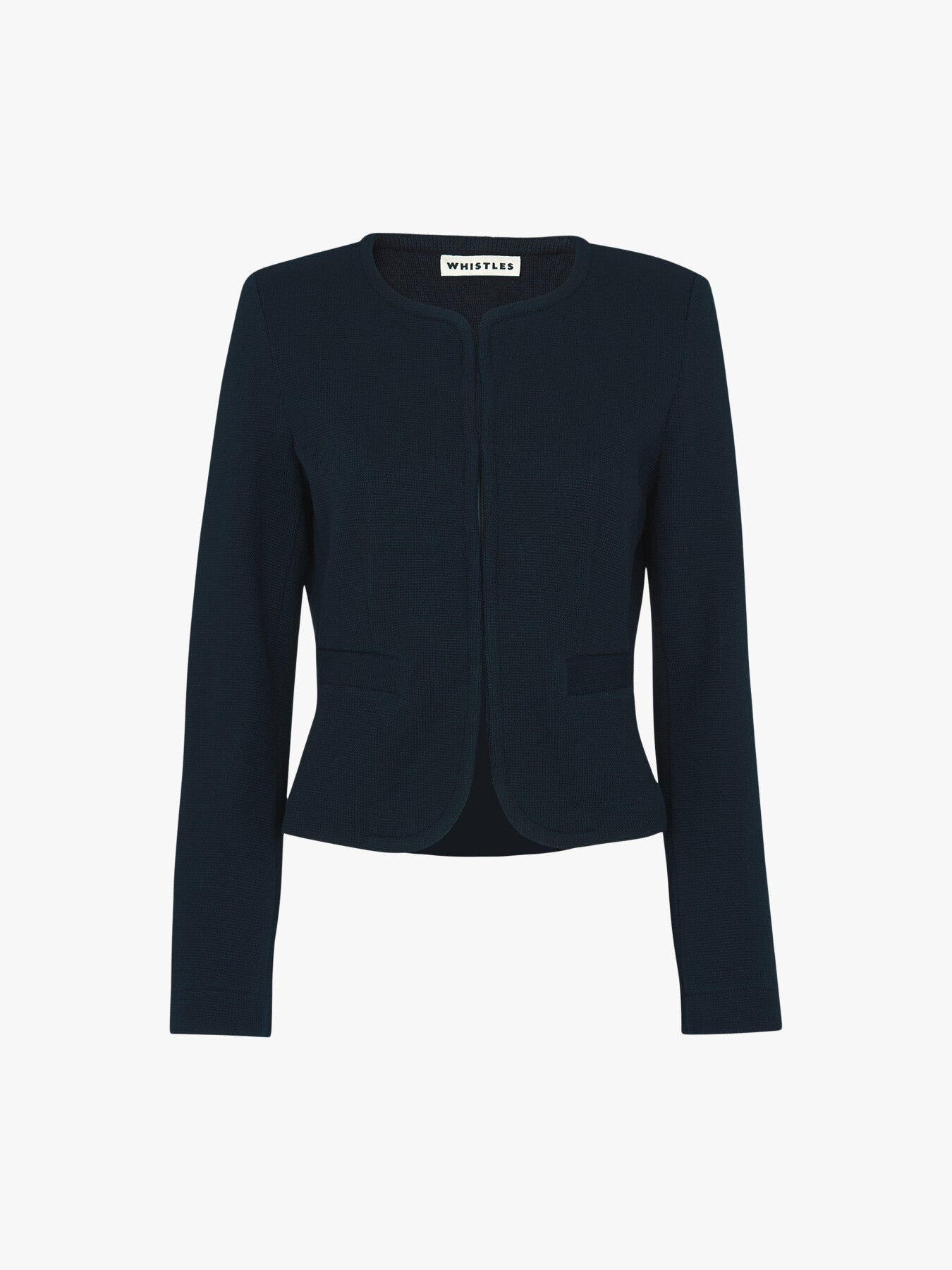 Collarless Jersey Jacket