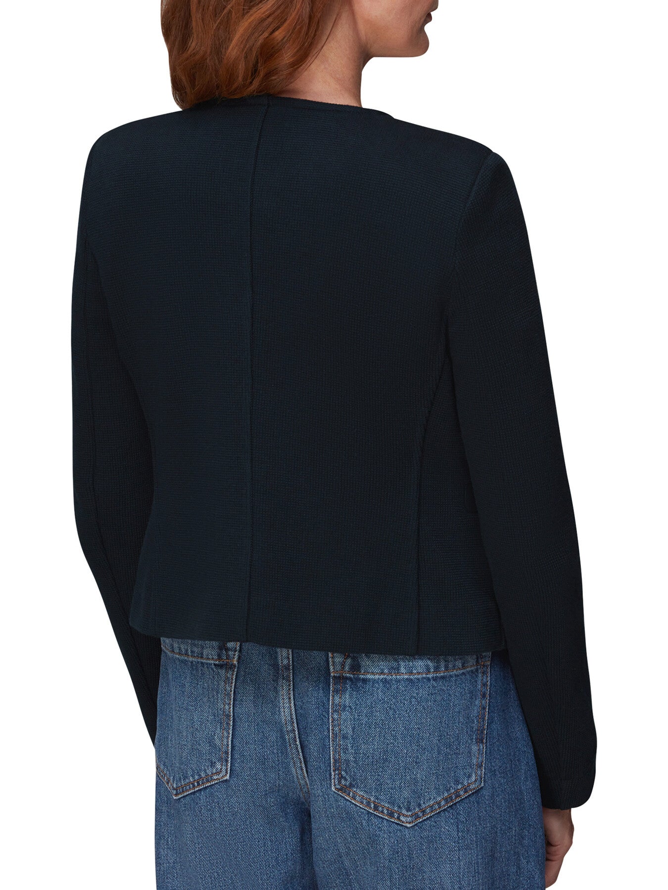 Collarless Jersey Jacket