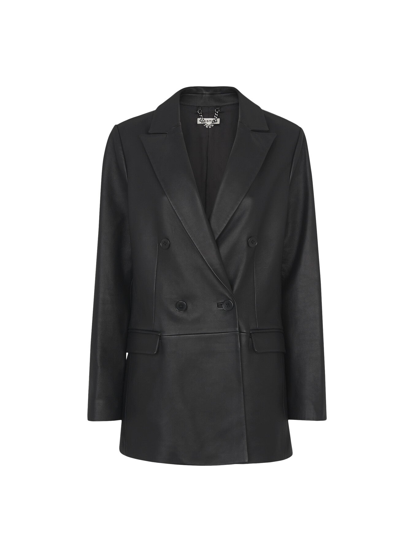 Aliza Waisted Leather Blazer