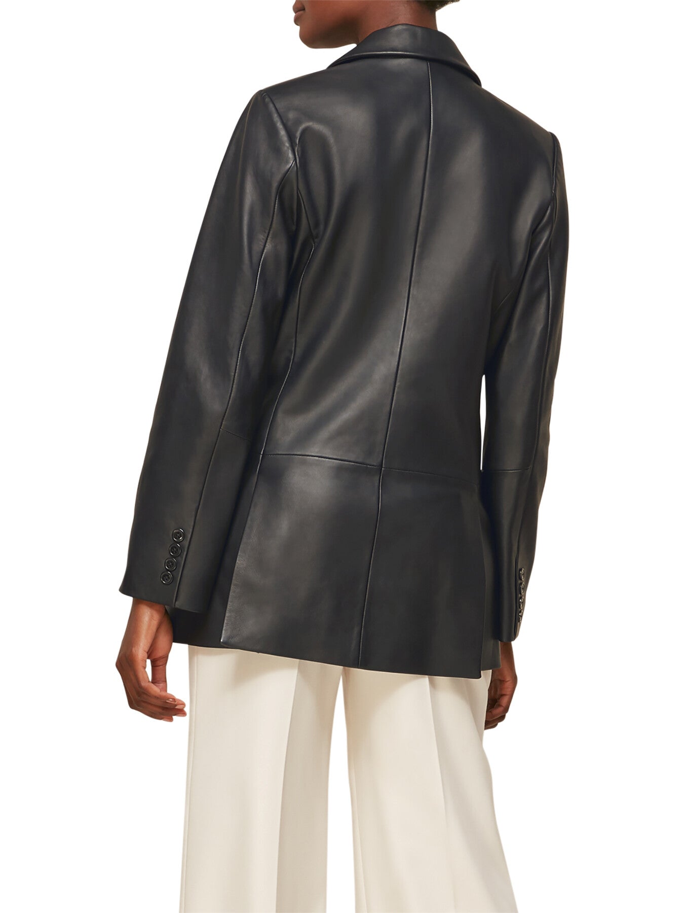 Aliza Waisted Leather Blazer