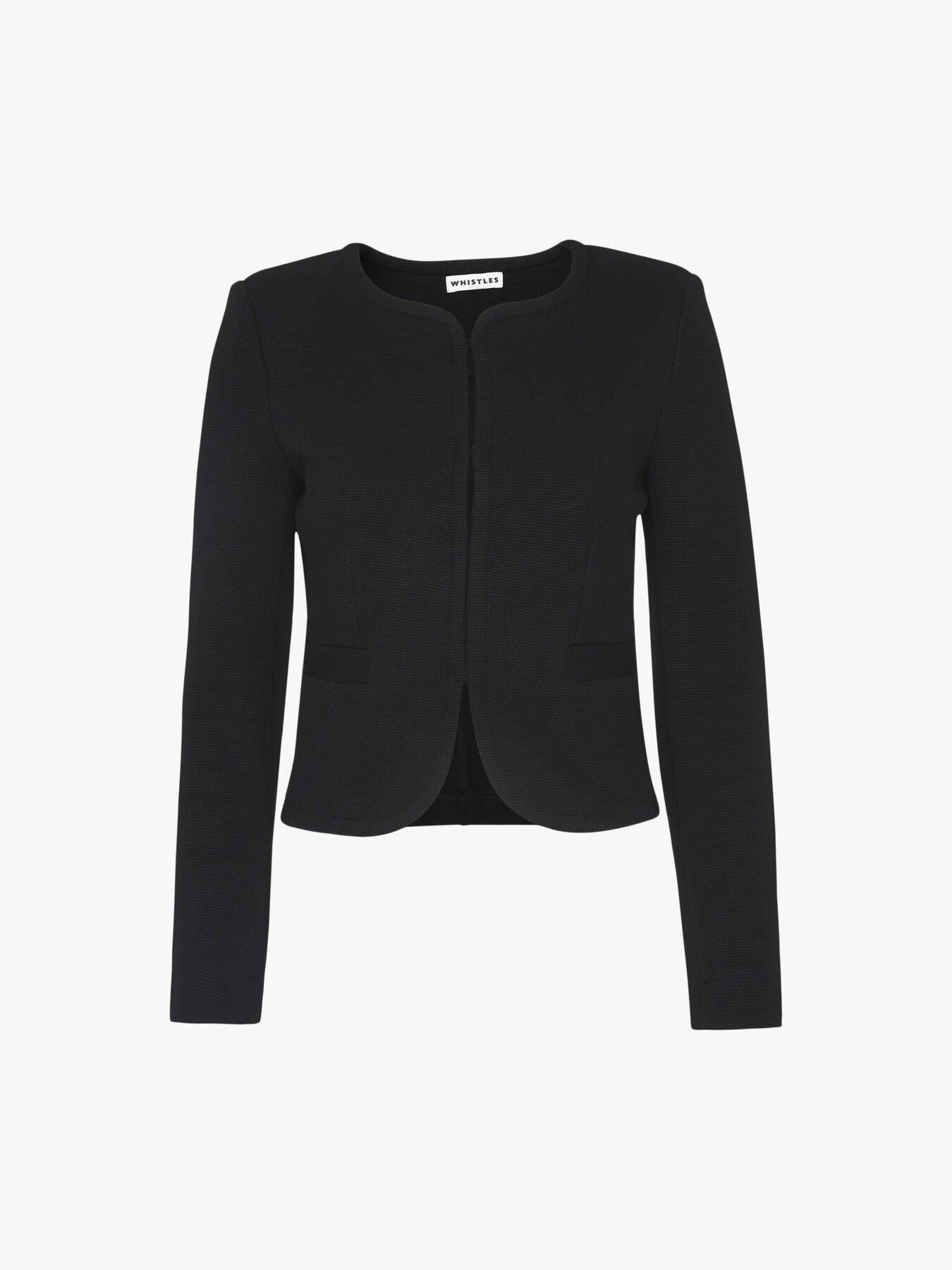 Collarless Jersey Jacket