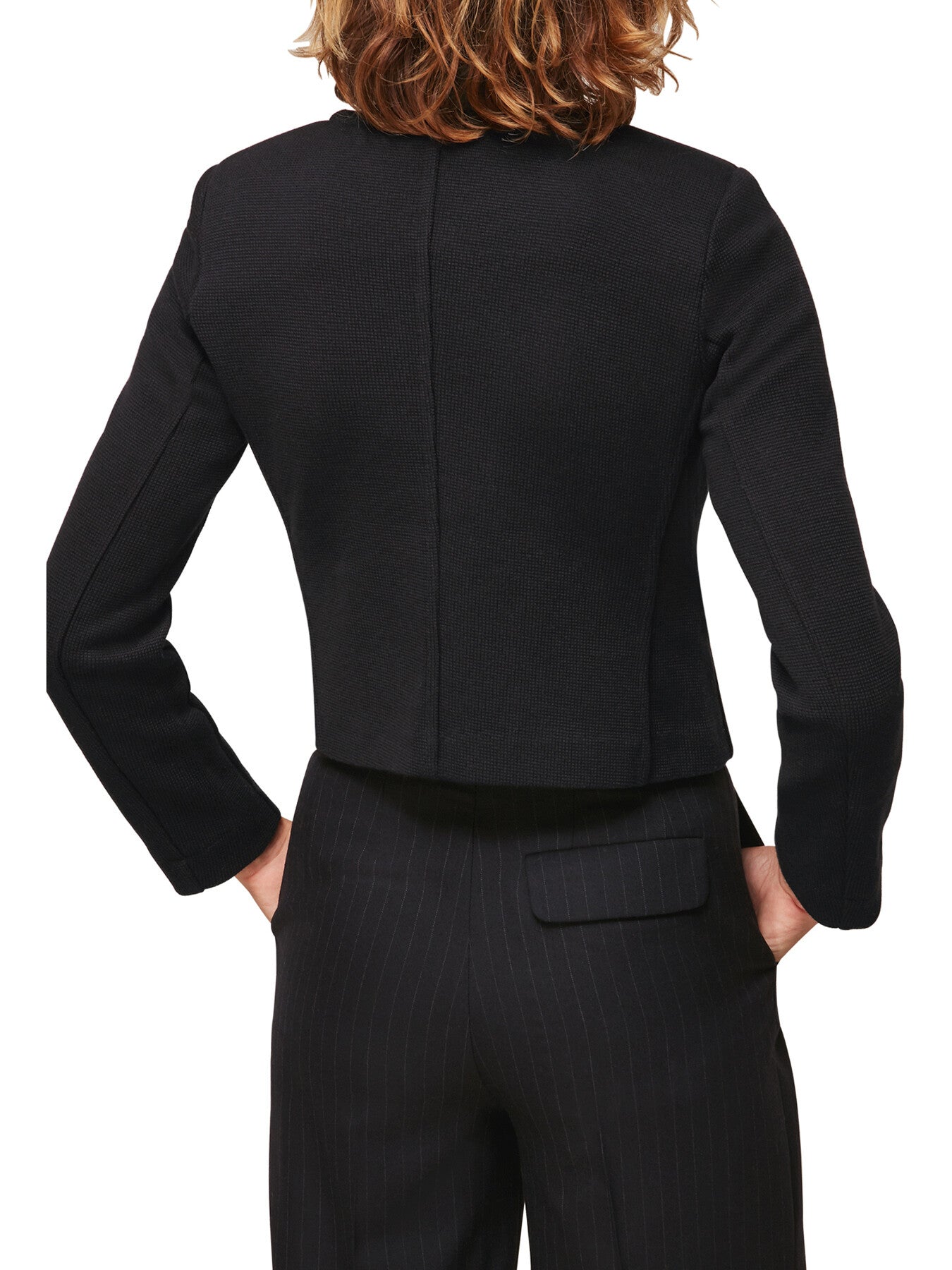 Collarless Jersey Jacket