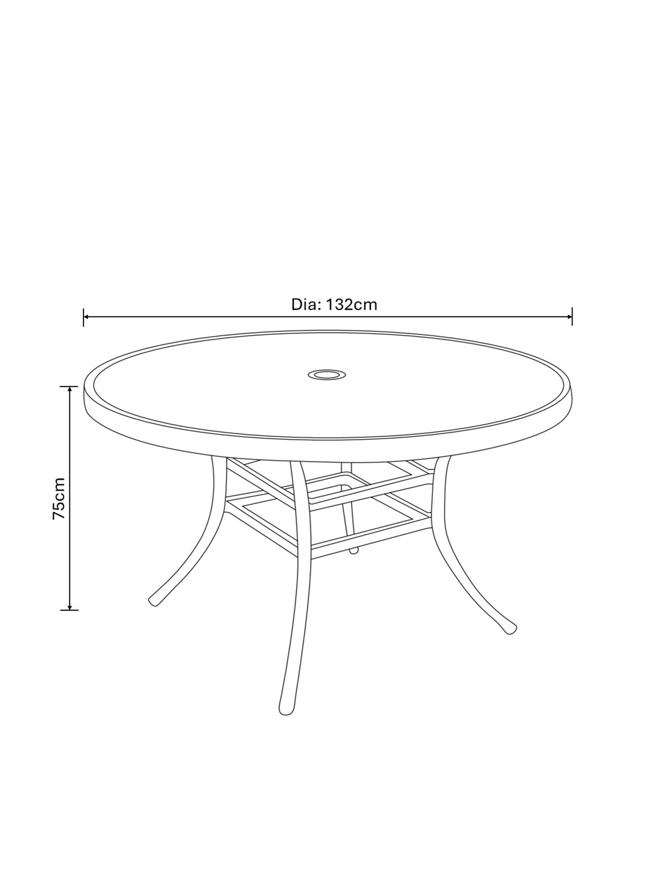Berkeley 6 Seat Round Dining Set with Parasol & Base