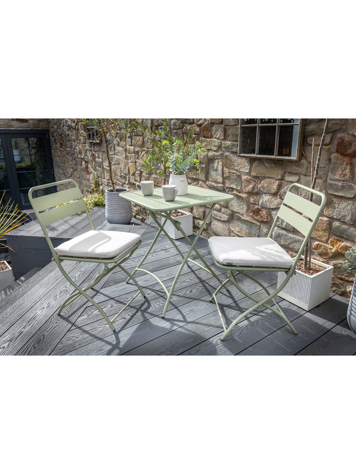 Urban Folding Bistro Set Sage Green