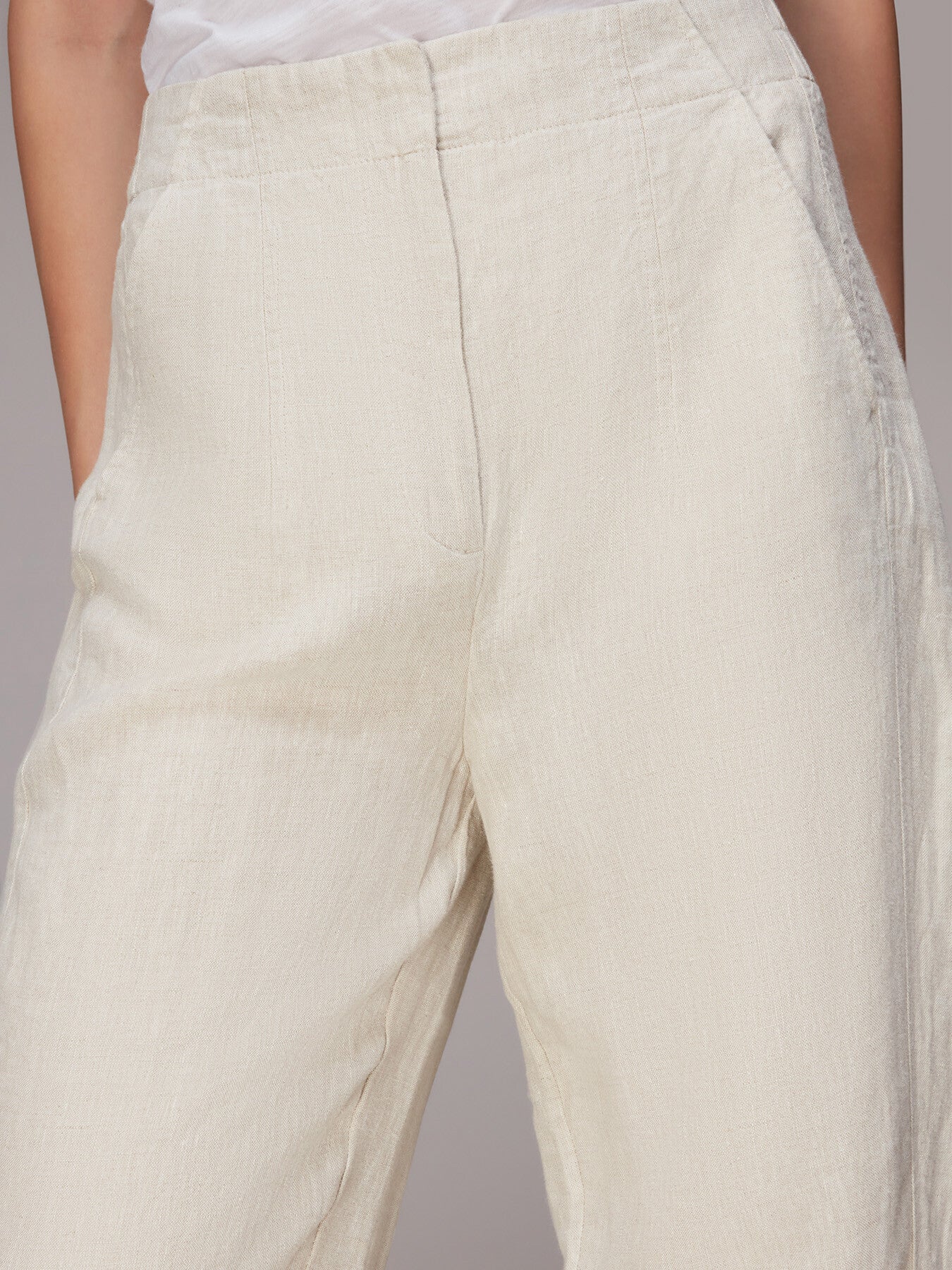 Linen Barrel Leg Trouser