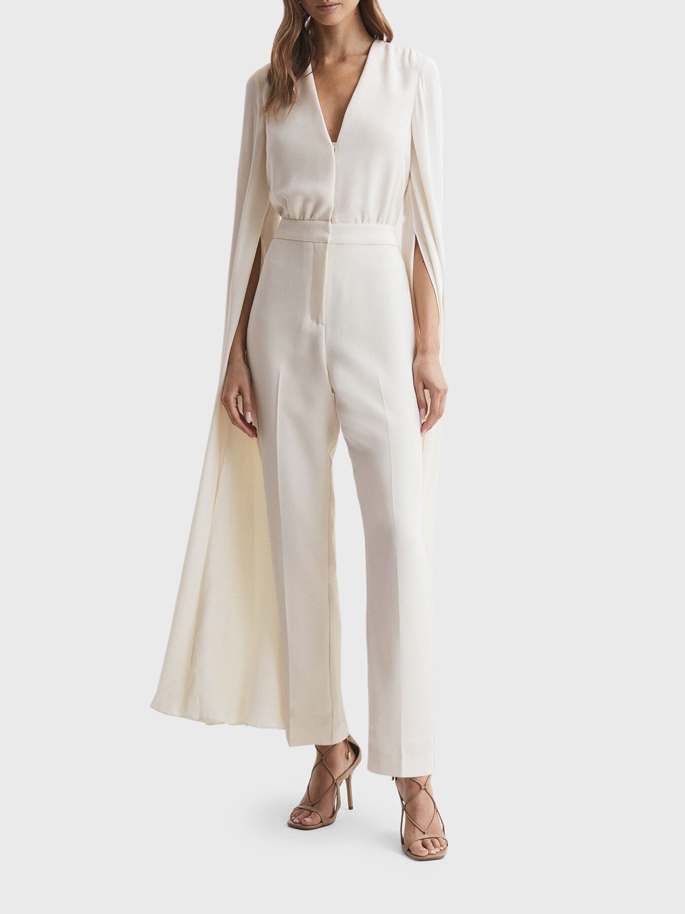 Olivia Cape Sleeve Plunge Neck Jumpsuit